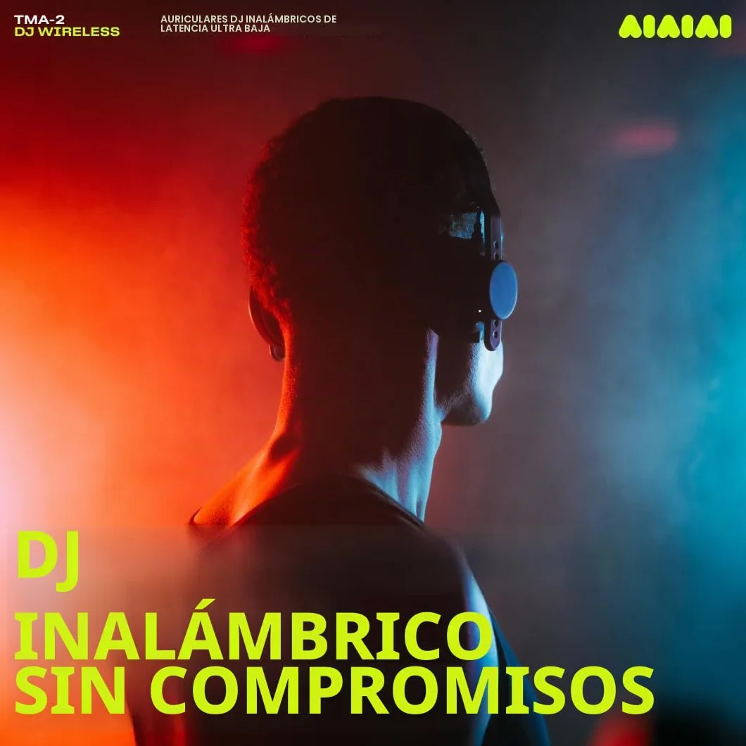 Aiaiai TMA-2 DJ Wireless - Auriculares DJ inalámbricos con latencia ultrabaja, +20h de batería, diseño Ligero y Resistente, Almohadillas de Alto Aislamiento y Bluetooth