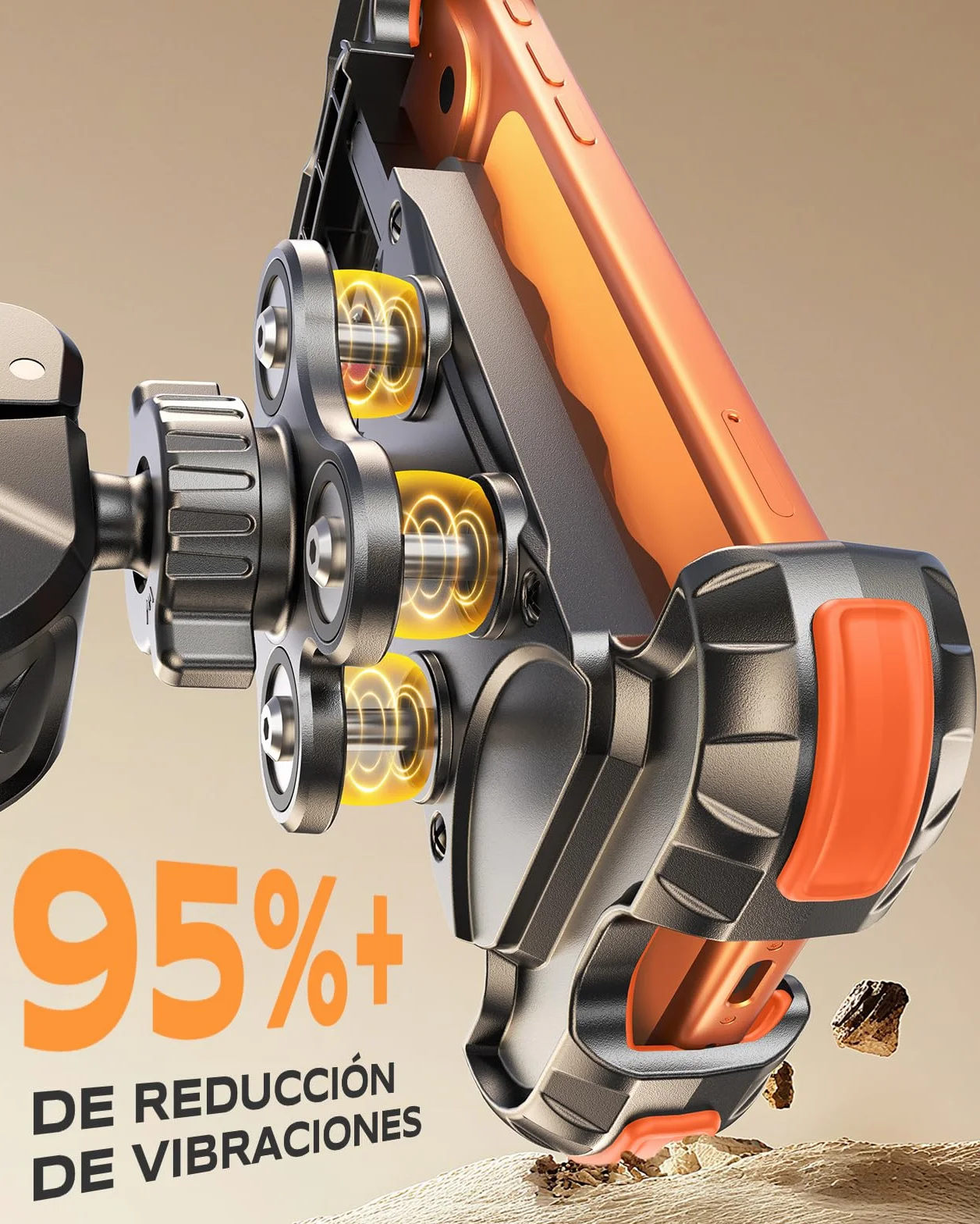 Babacom Soporte Móvil Moto Antivibración 360° Rotación con Amortiguador y Cerradura, para ATV/Scooter, Compatible iPhone 4-6.8"
