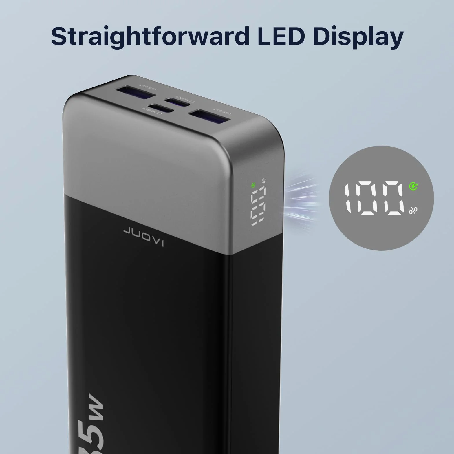 JUOVI 35W Portable Power Bank 20000mAh PD3.0 QC4.0 Carga Rápida Batería Externa con Pantalla LED