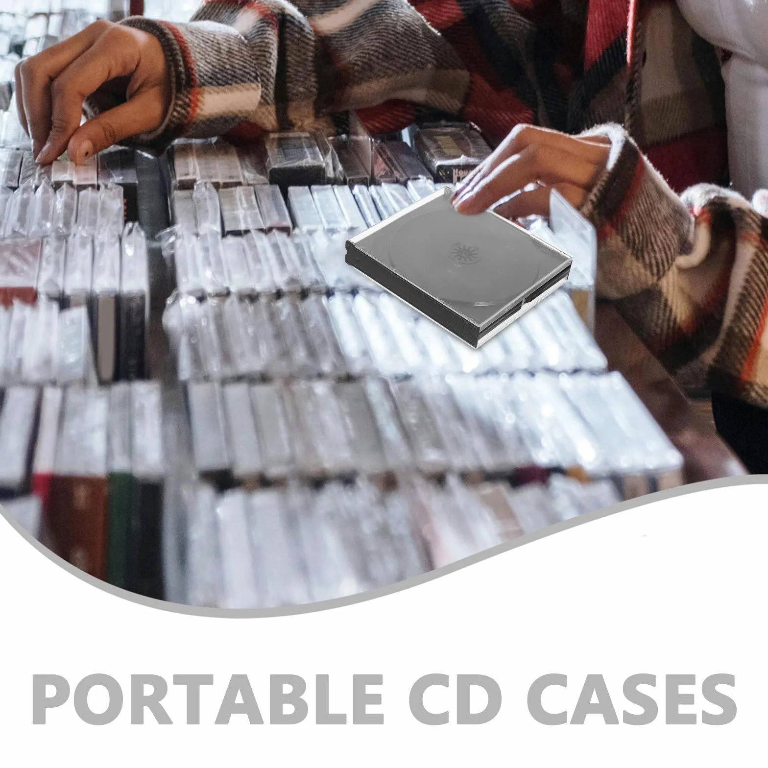 Cajas de Almacenamiento para CD Transparentes de Plástico, Compactas y Reutilizables, Pack de 2 Unidades para Oficina y Hogar
