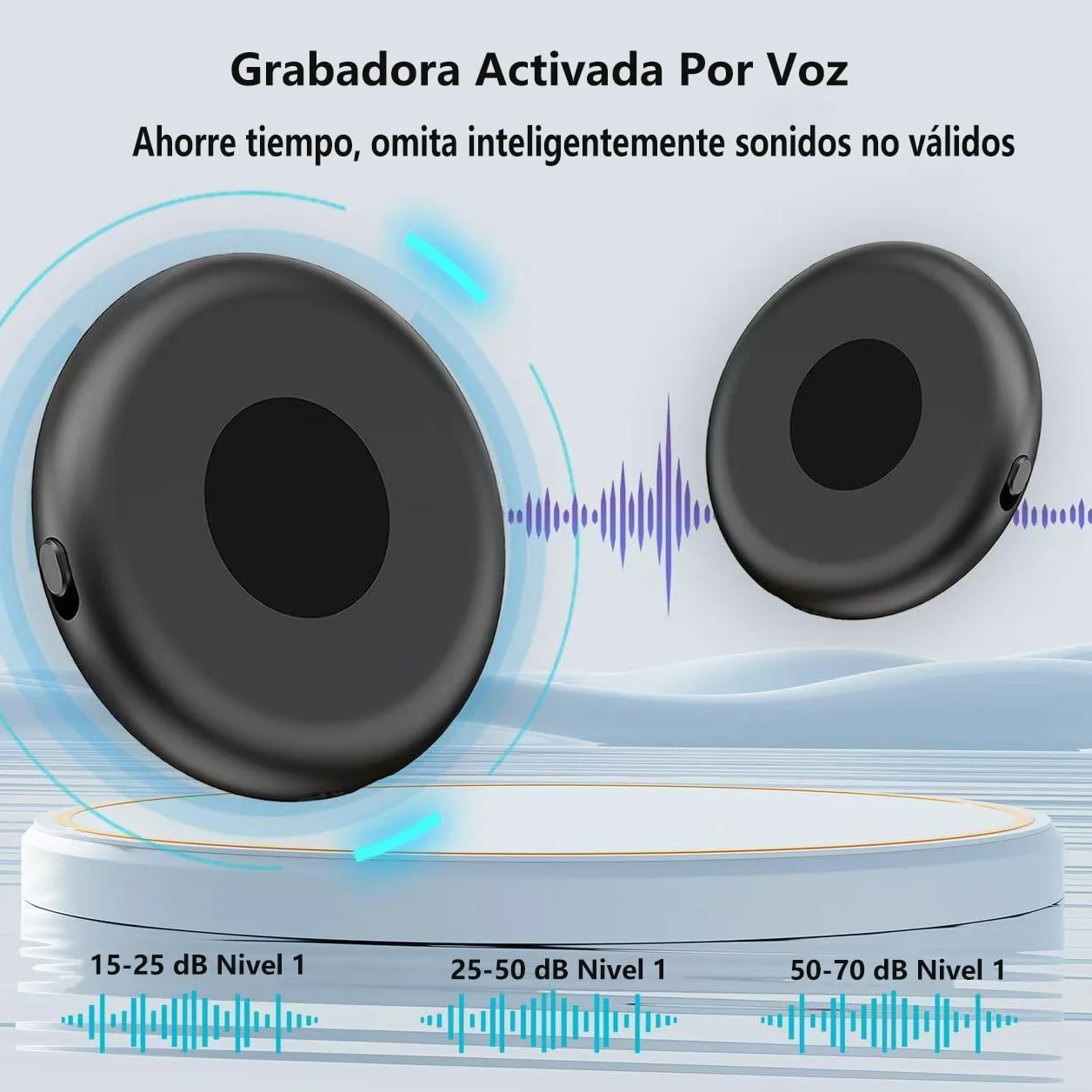 Grabadora de Voz Espia con Recargable por USB, Memoria de 64GB, Grabadora Voz y Activación por Voz, Grabadora de Voz Espía Oculta, Mini Grabadora de Voz para Clases, Reuniones y Entrevistas
