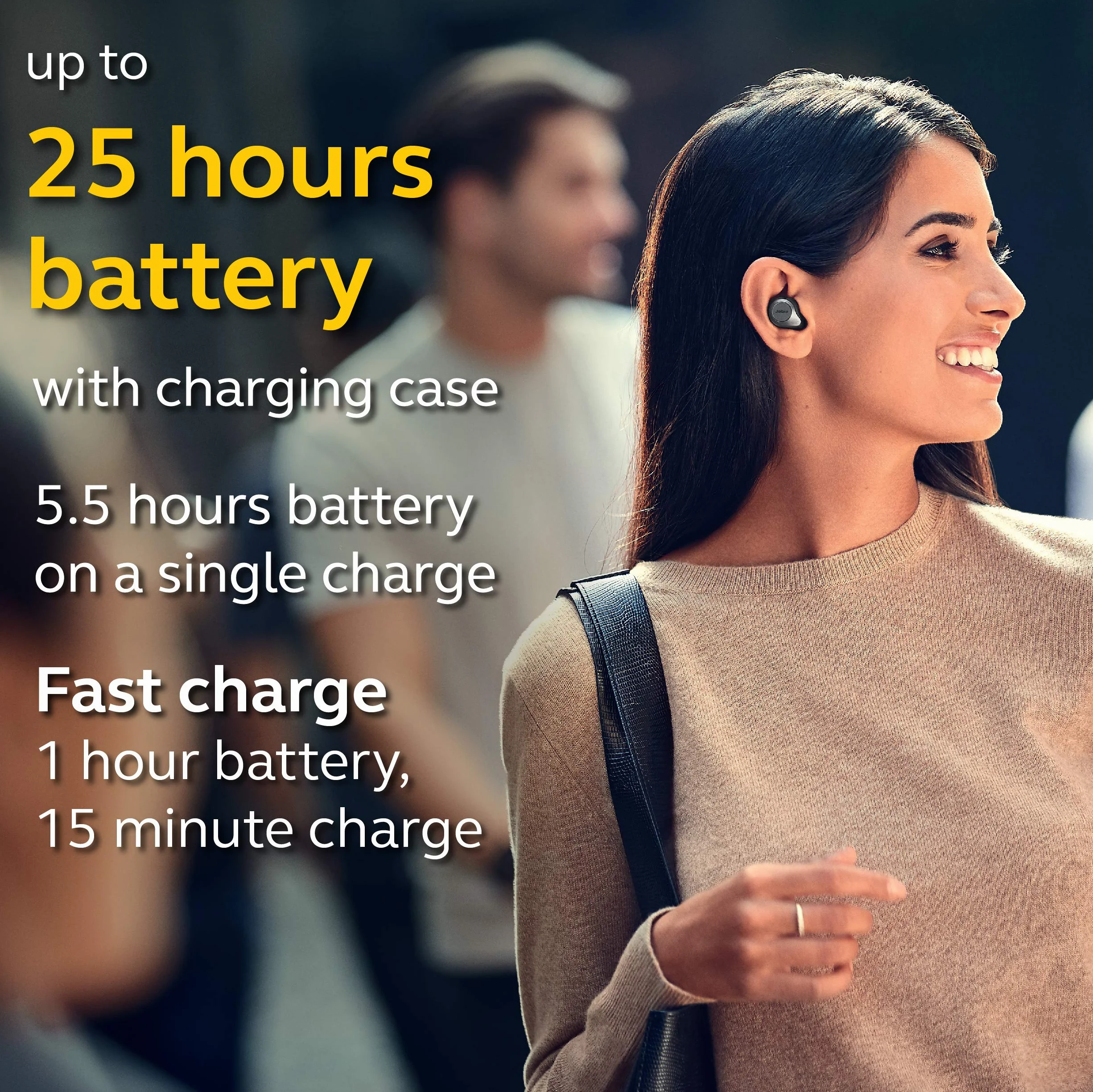 Jabra Elite 85t True Wireless Earbuds Advanced Active Noise Cancellation Long Battery Life Wireless Charging Case Titanium Black Renewed