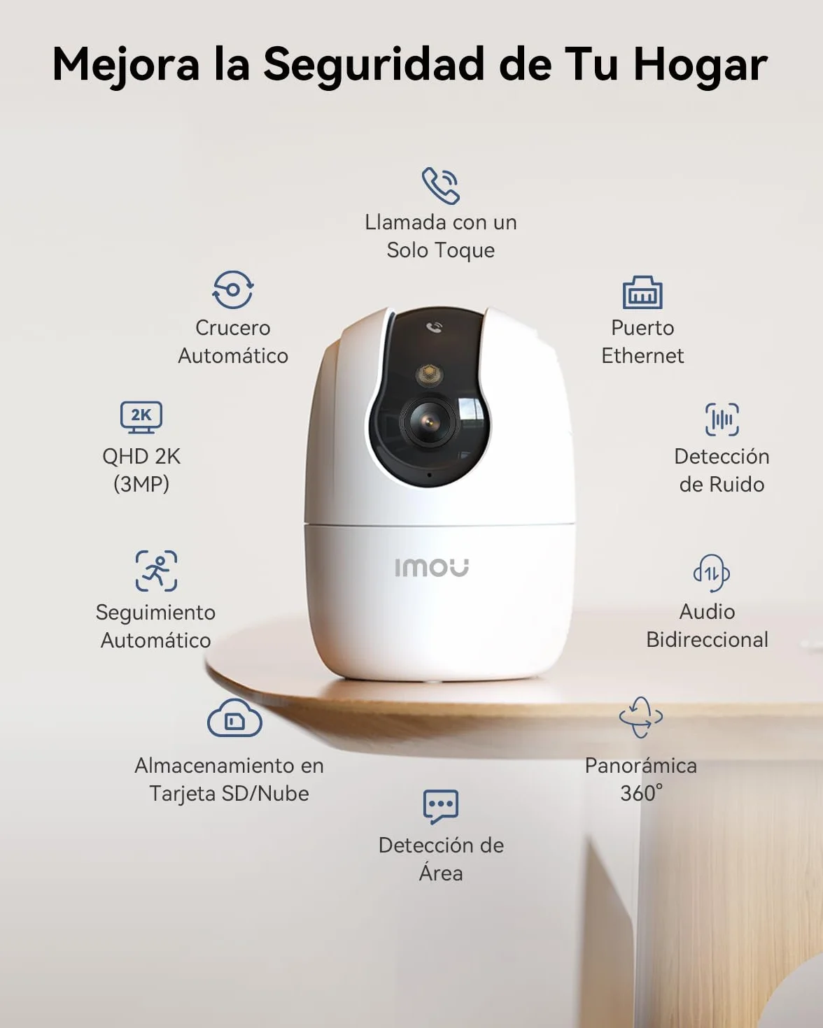 Imou Ranger 2C Pro (2Pack) - 2.4/5GHz Cámara WiFi Interior, 2K(3MP) Cámara Vigilancia para Visión Nocturna en Color, Admite Tarjeta SD hasta 512 GB, AI Detección y Seguimiento, Botón para Llamar
