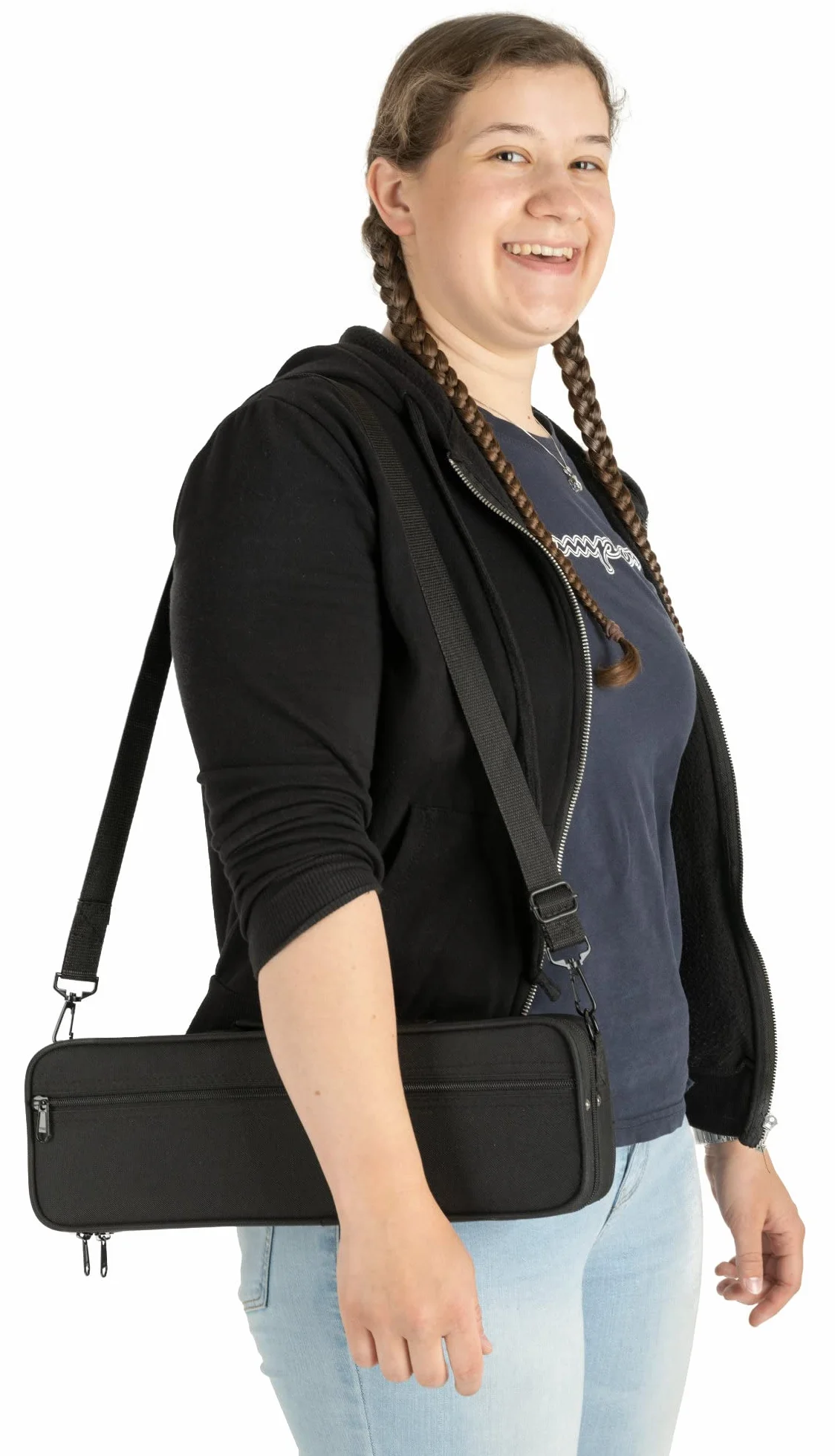 Flauta Traversa Classic Cantabile FL-100, ideal para principiantes, alpaca niquelada, llaves cerradas, mecanismo en E, sol adelantado, afinación en C, incluye estuche y accesorios, color plateado.