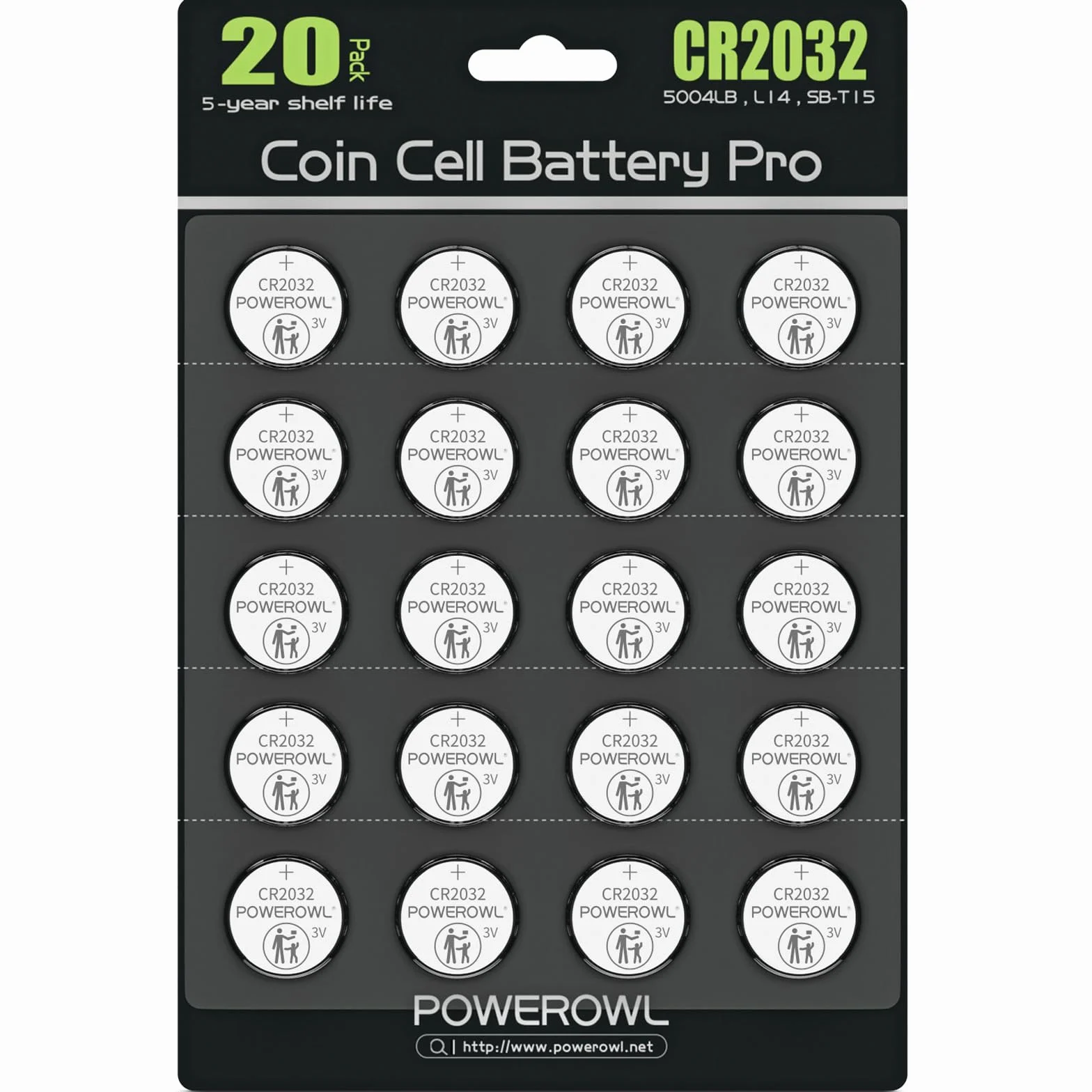 CR2032, POWEROWL 20X Pilas Botón CR2032 de Litio de 3V, DL2032/ KCR2032 / BR2032 / ECR2032 Baterías para Dispositivos Electrónicos