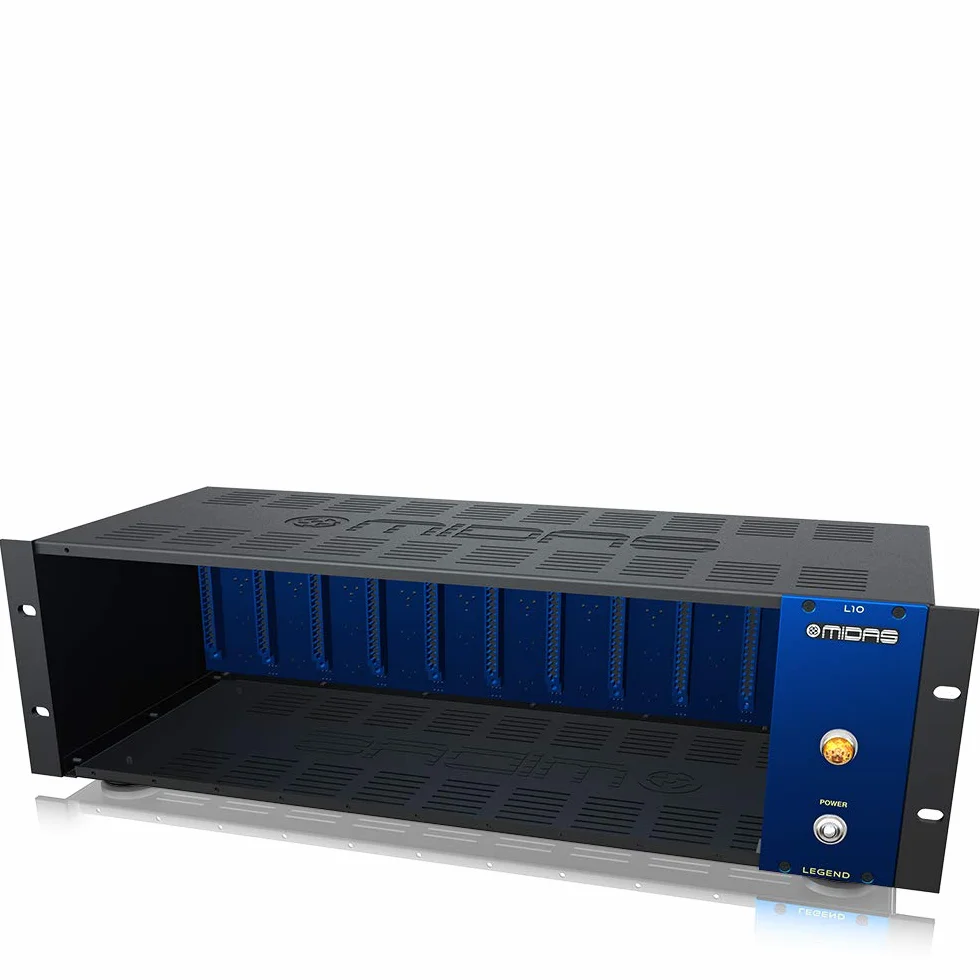 Chasis de montaje en rack Midas LEGEND L10 serie 500 para 10 módulos con enrutamiento de audio avanzado