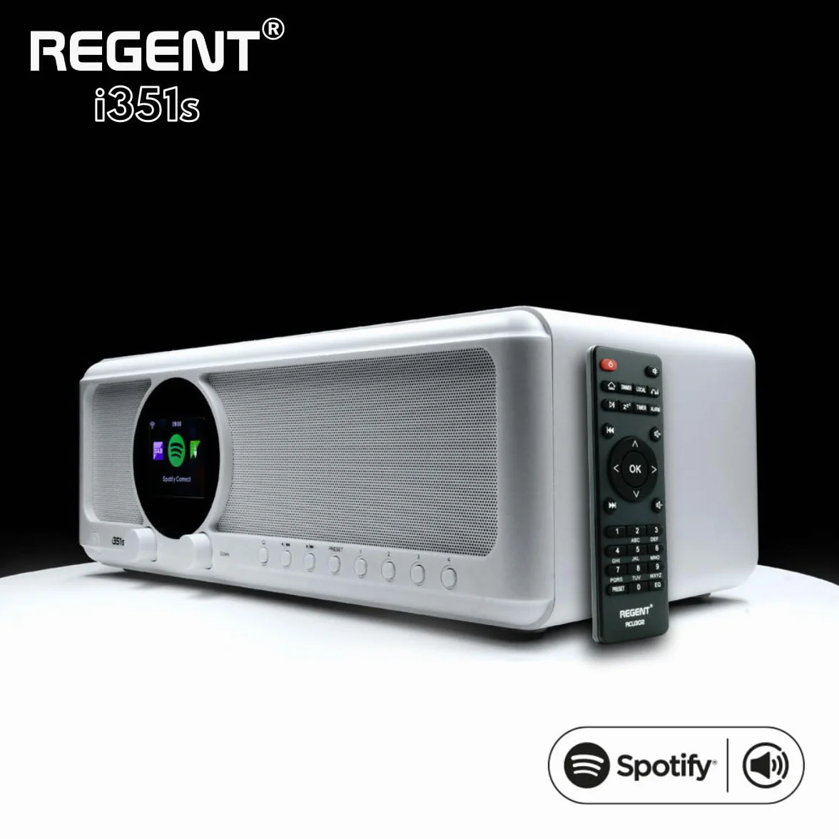 Ferguson - Radio por Internet Dab+ Wi-Fi - Regent i351s Spotify Connect/AUX/USB/Bluetooth - Radio multibanda: Altavoz, Hi-Fi, FM - Doble Alarma, Mando a Distancia - IN/out único - Bluetooth (Blanco)