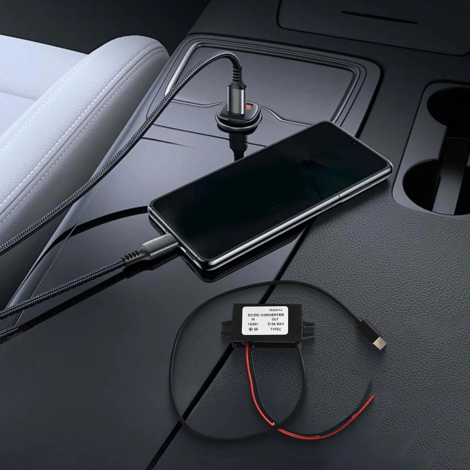 BlissfulAbode DC 12V/24V a 5V USB C 25W módulo convertidor con Salida 5A para Carga móvil