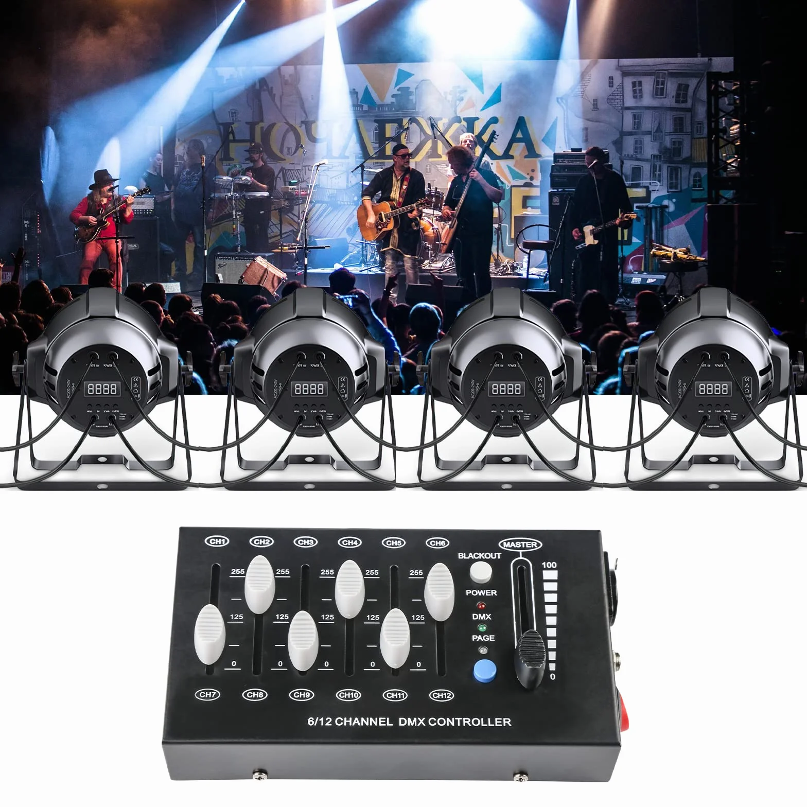Regulador Dimmer Dmx Controller Mini Controlador Dmx 12 Canales Dmx512 Controlador para Luces de Discoteca, Mezcladores de iluminación Mesa Dmx de Luces Consola, Portable Luces Console Regulador Luz