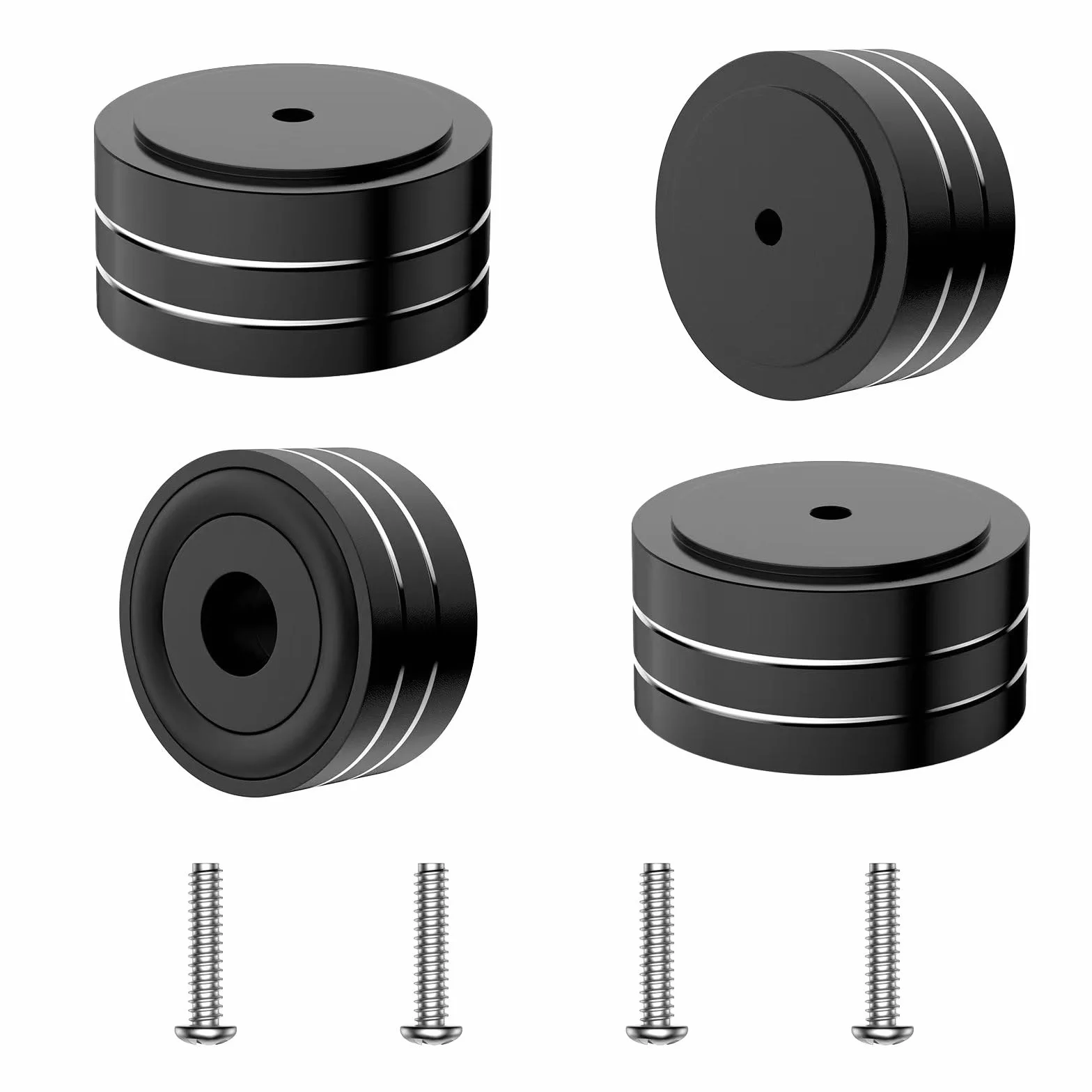 Pies para altavoces 40×20 mm amortiguadores de audio aislantes para subwoofer tocadiscos amplificadores HiFi (4 unidades)