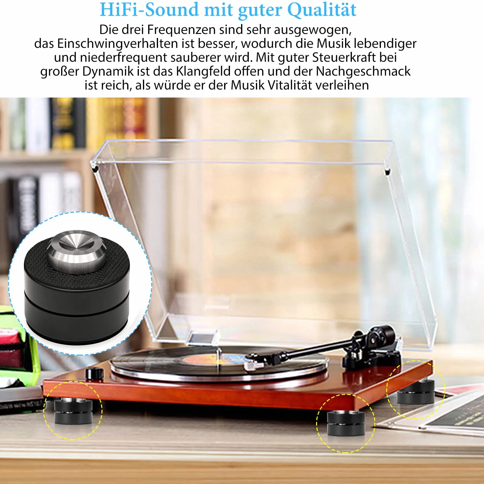 Tertullus 4 piezas de altavoces pies de aluminio HiFi amortiguador pies para dispositivos de alta fidelidad