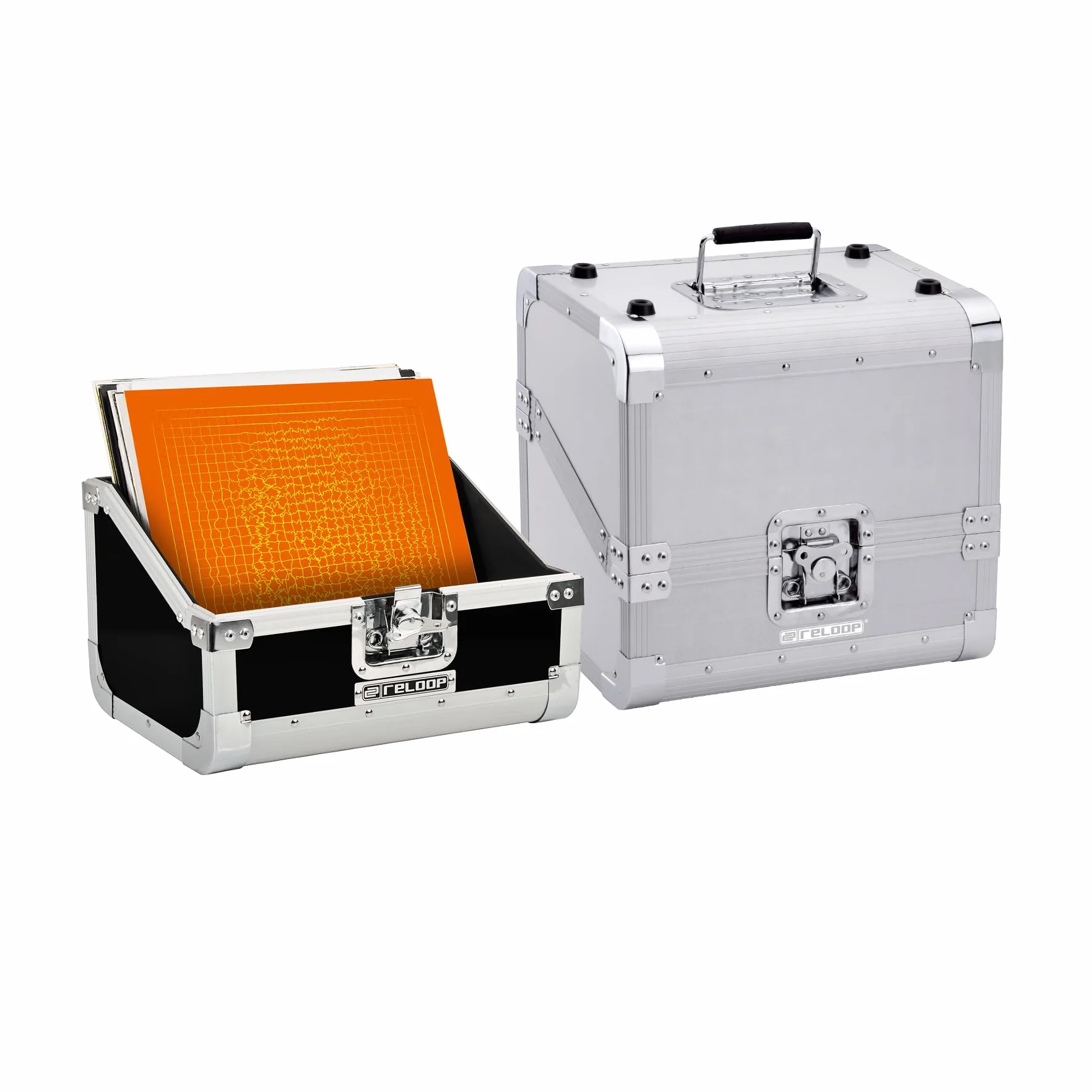 Reloop 80 Record Case Black - Caja para Discos (Capacidad 50 Unidades), Color Negro