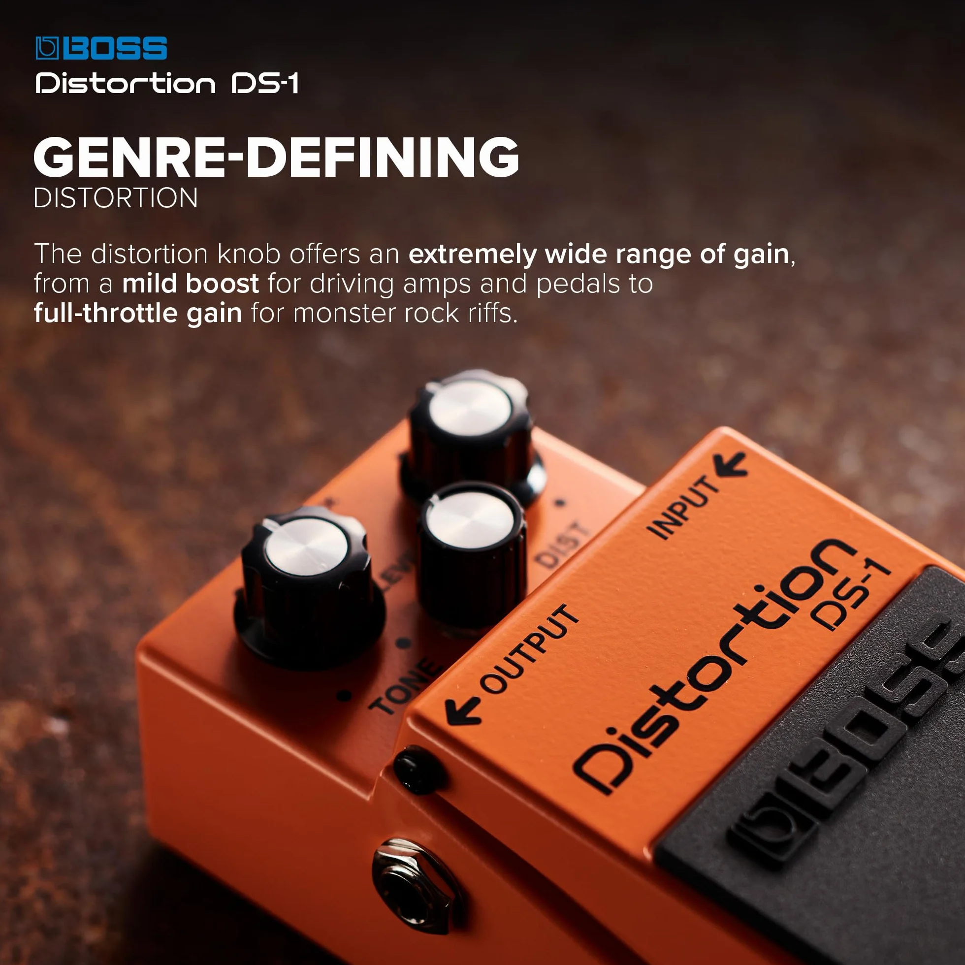 BOSS Pedal de distorsión DS-1 para guitarra