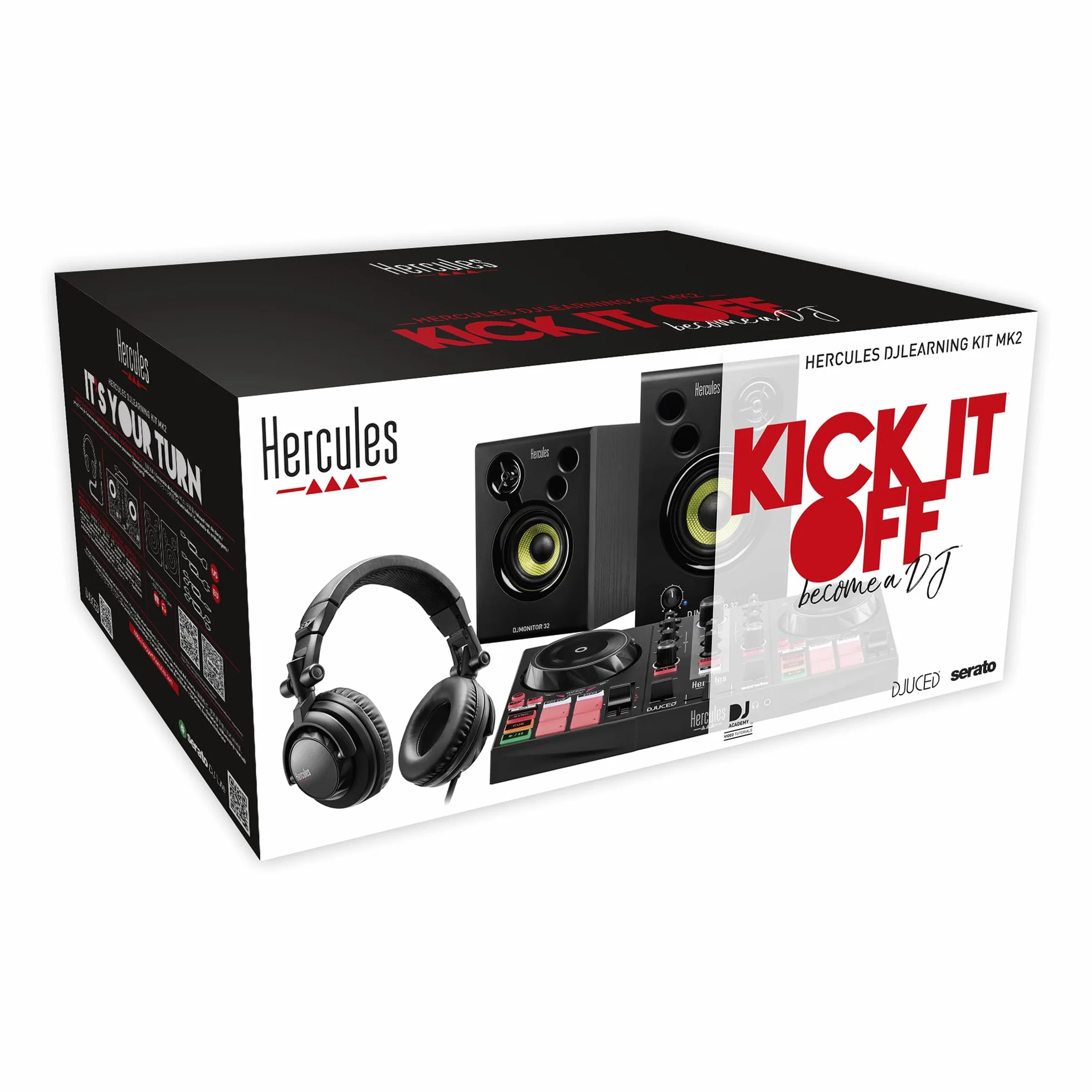 Hercules DJLearning Kit MK2 — Kit Todo en Uno para Aprender a Mezclar — Software y Tutoriales Incluidos