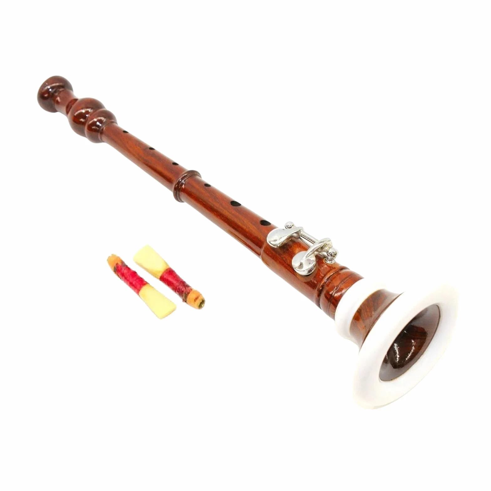Rosewood Bombard Chanter con 2 lengüetas - Instrumento de viento celta tradicional sonido premium