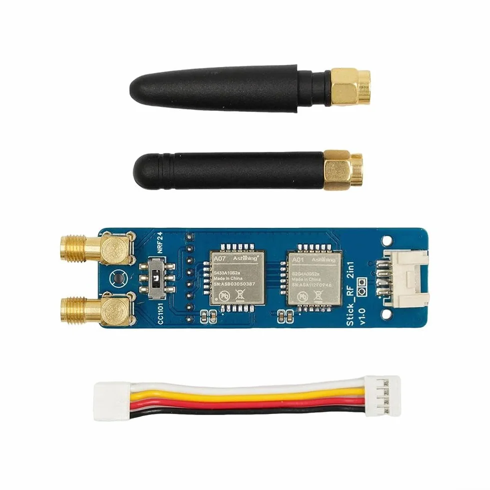 Para M5Stack para módulos IoT ESP32 2 en 1 RF Board CC1101 NRF24 Módulo dual con carcasa Interruptor conmutable para StickC PLUS2 Bruce firmware necesario para comunicación inalámbrica (Without)