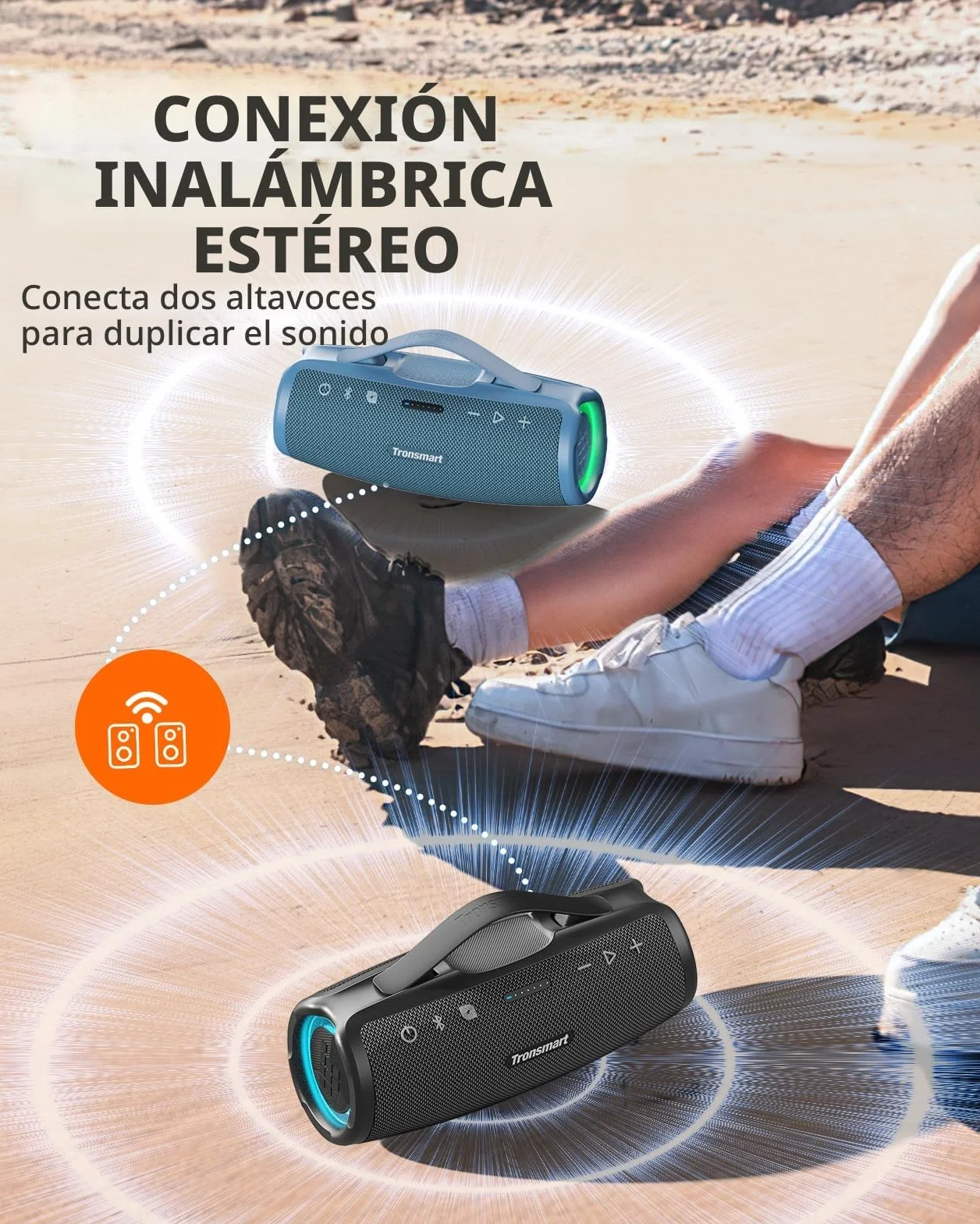 Tronsmart Mirtune S100 Altavoz Bluetooth 50W Portátil IPX7 20H Estéreo