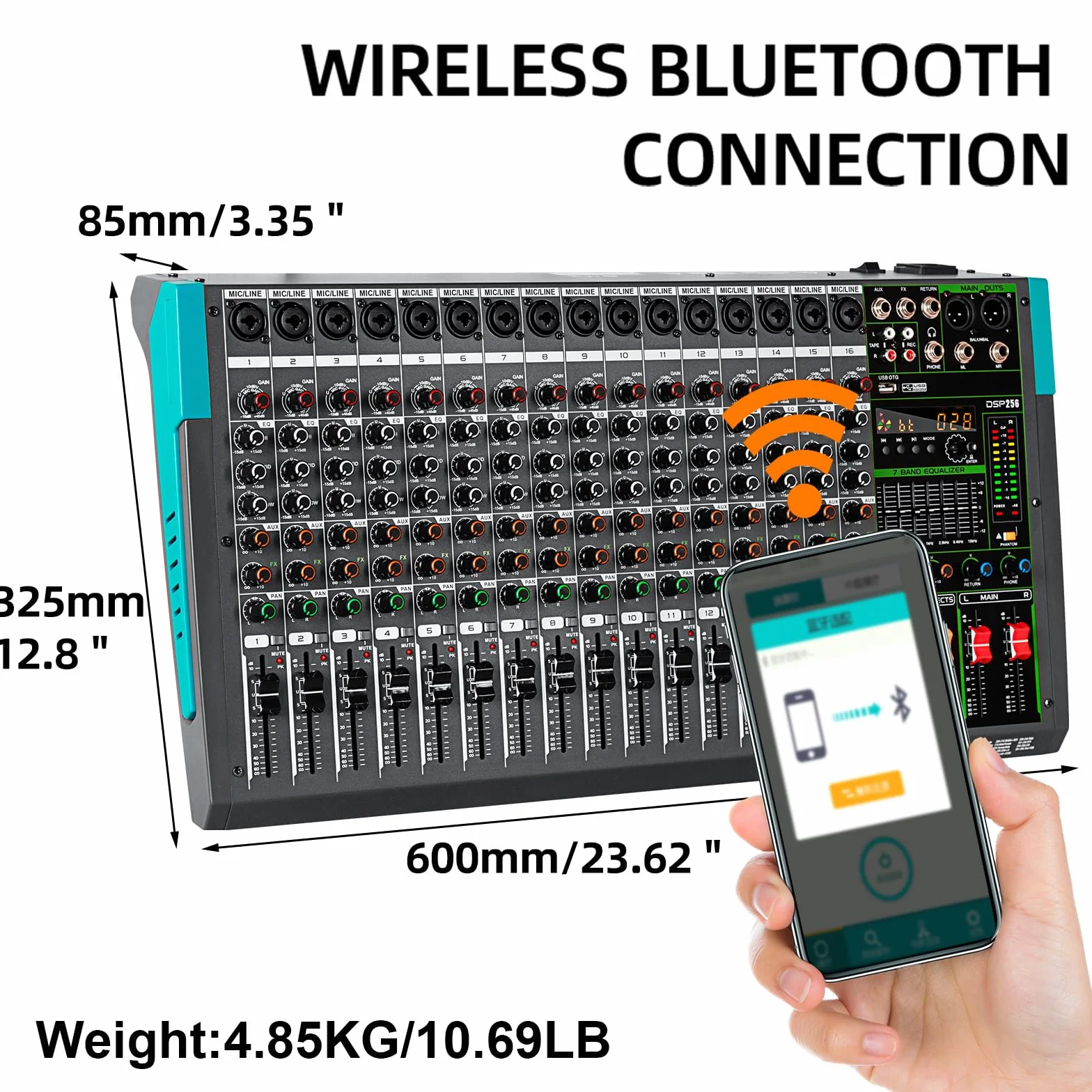 Depusheng PA16 mezclador profesional consola de interfaz de sistema de escritorio 16 canales digital USB Bluetooth MP3 48V alimentación fantasma incorporada 256 efecto de reverberación