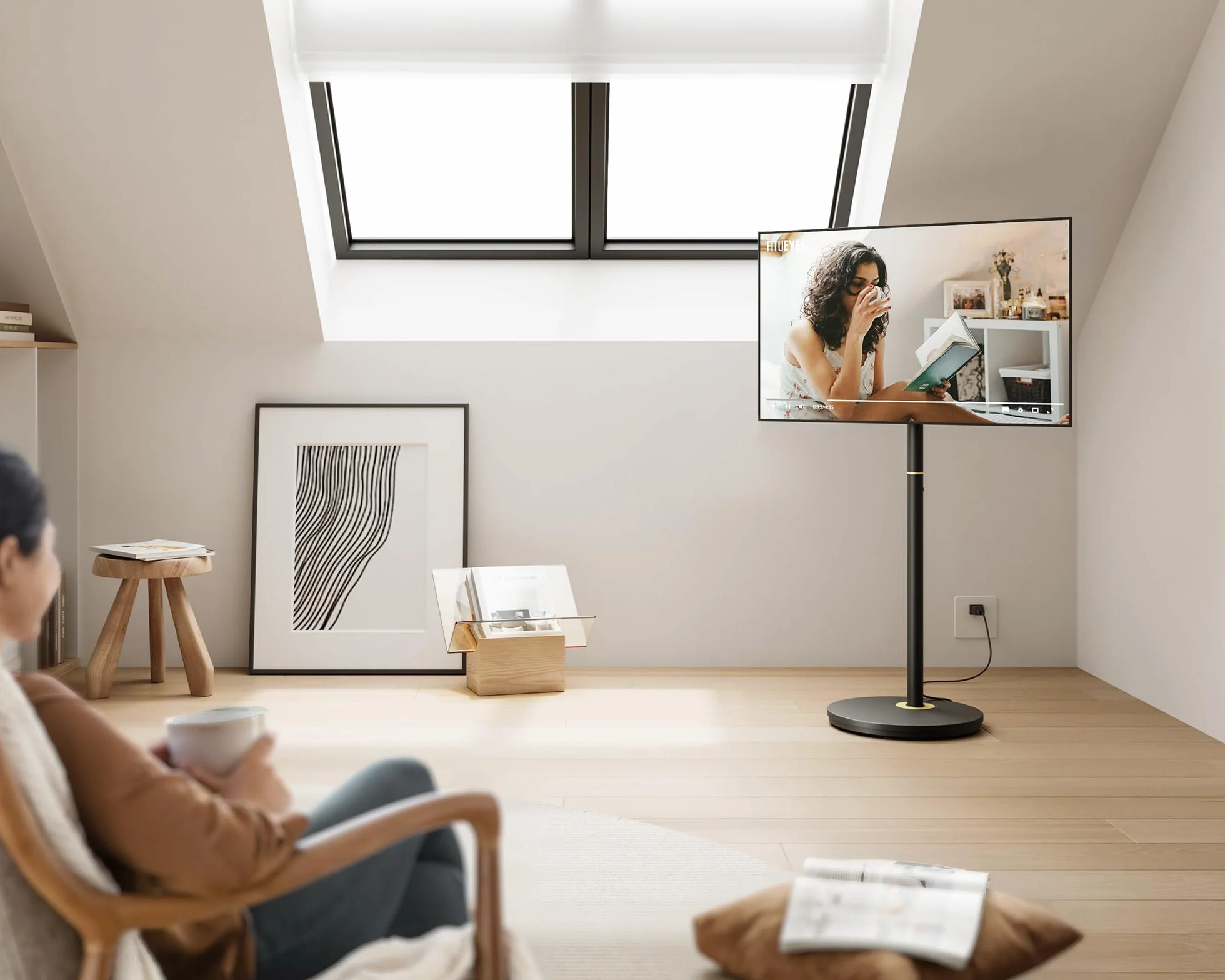 FITUEYES Soporte TV Pie para TV 24-48 Pulgadas Altura Regulable VESA 200x200 mm 20 kg Negro