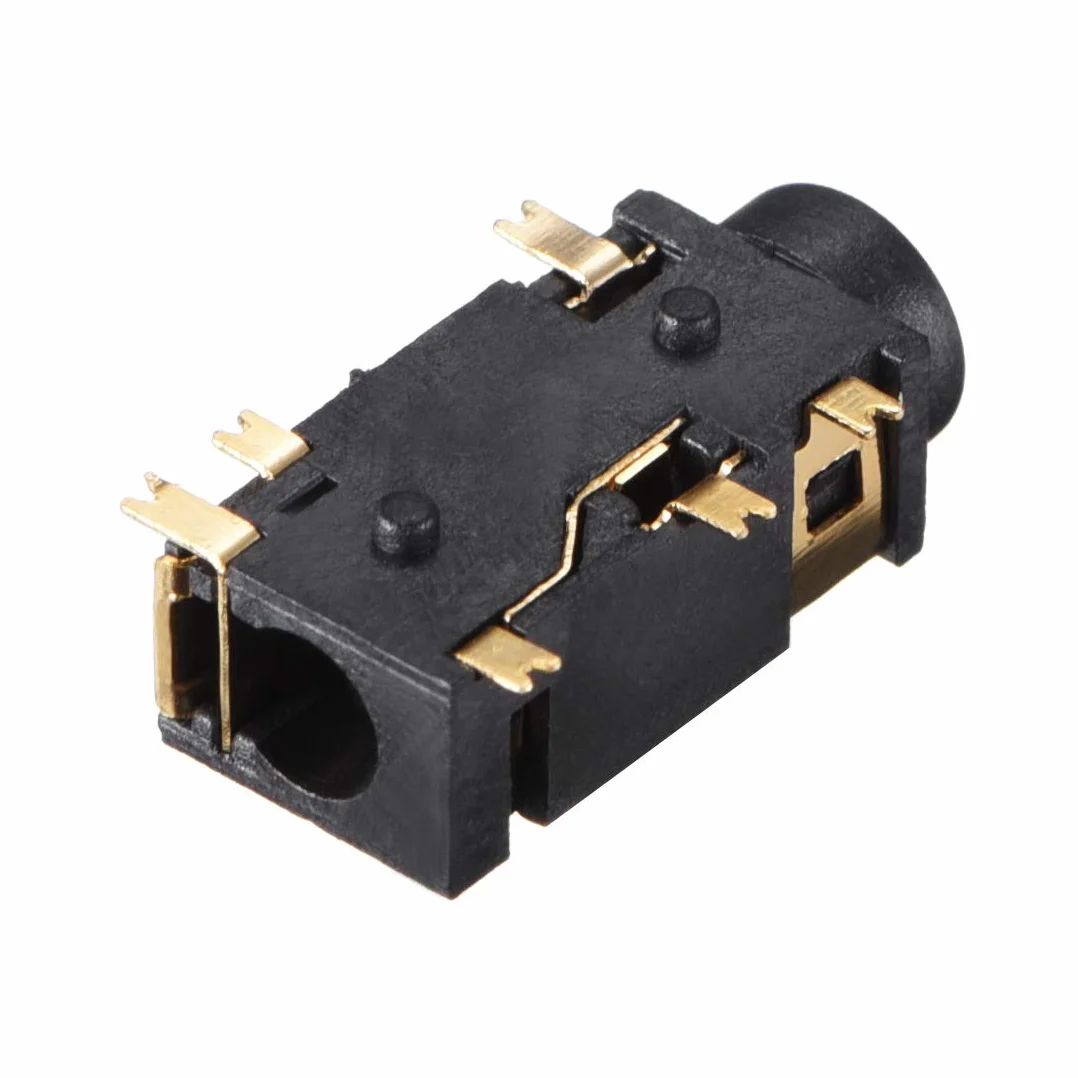 sourcing map Conector de Conector de Audio de 3,5 mm Conector PCB Hembra Hembra 6 Pin pj-311d / pj-342b 5pcs