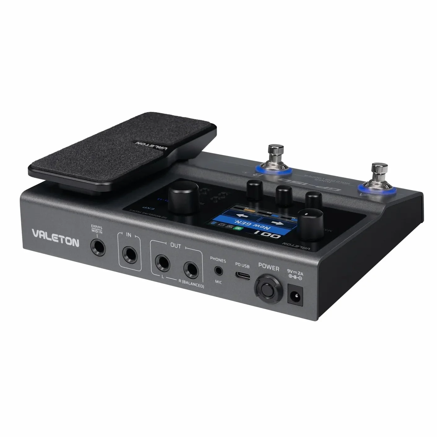 Valeton GP-150 Procesador multi-efecto para guitarra con pedal de expresión, más de 200 efectos, modelado NAM SnapTone, cargador infrarrojo, loop, caja de ritmos, interfaz de audio USB