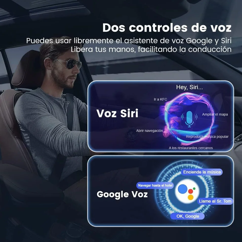 Carlinkit 5.0 CarPlay inalambrico y Android Auto inalambrico,2026 Upgrade CarPlay Android Auto Wireless Adaptador,For para Coches equipados con CarPlay y Androidauto(año de fabricación: 2016 a 2026)