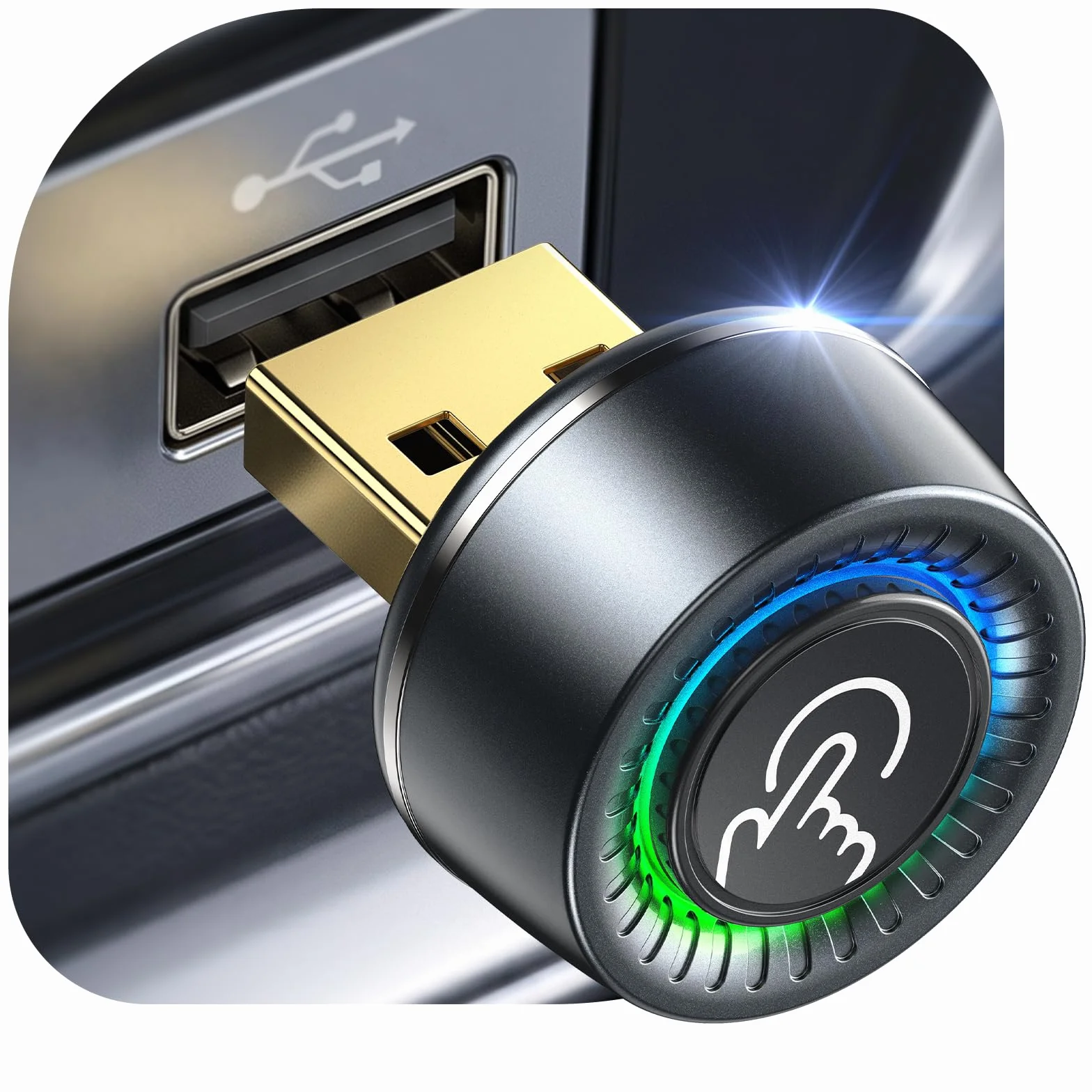 Adaptador CarPlay Inalámbrico - Cambio entre 2 Móviles con Botón, Android Auto Inalámbrico, Ultra Mini, Conexión Estable sin Sobrecalentamiento, Compatible con iPhone (iOS 10+) y Android 10+, USB-A/C
