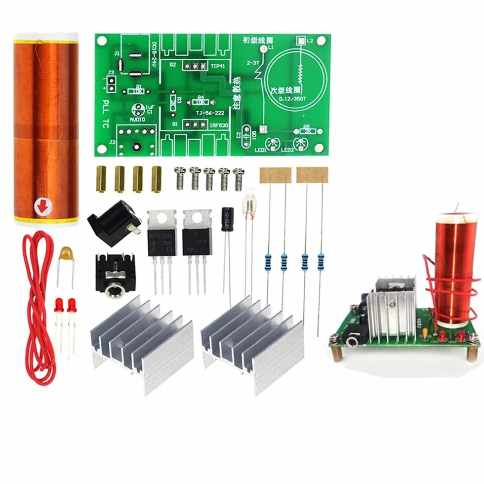 DC 15-24V 15W Mini Music Tesla Coil Plasma Speaker DIY Kits Altavoz de Plasma Tesla transmisión inalámbrica Kits DIY