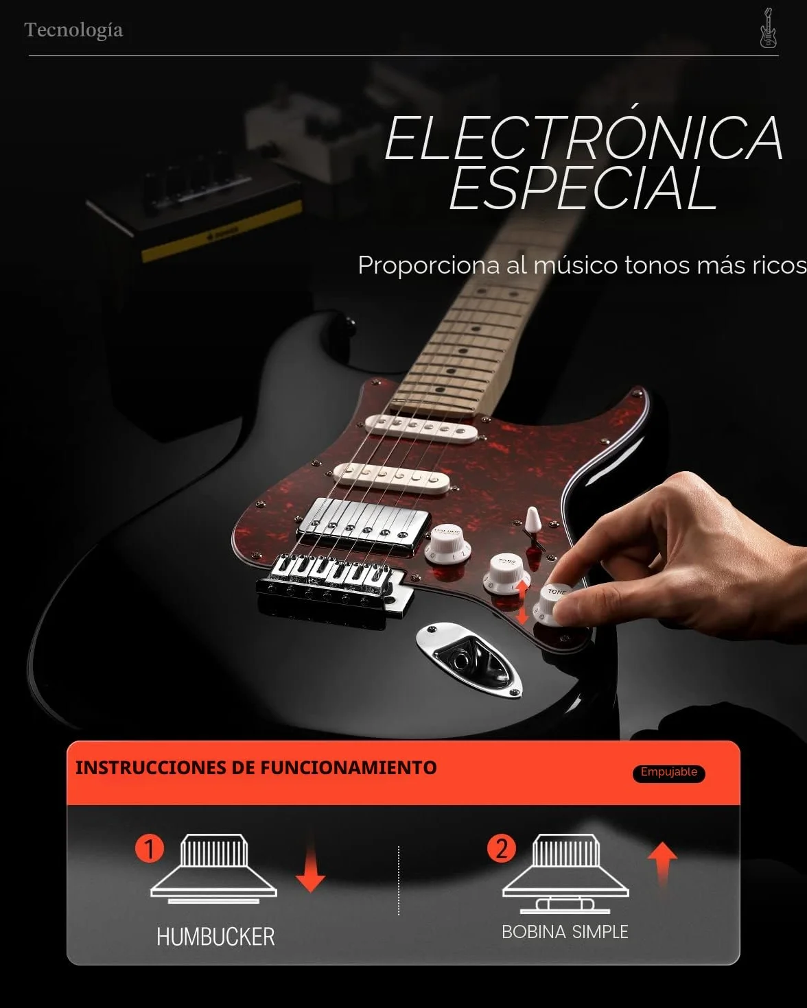 Donner Guitarra Electrica, Pack Guitarra Electrica de Tamaño Completo HSS Pickup Coil Split, Kit Guitarras Eléctricas con Amplificador, Accessories, DST-152B Negro