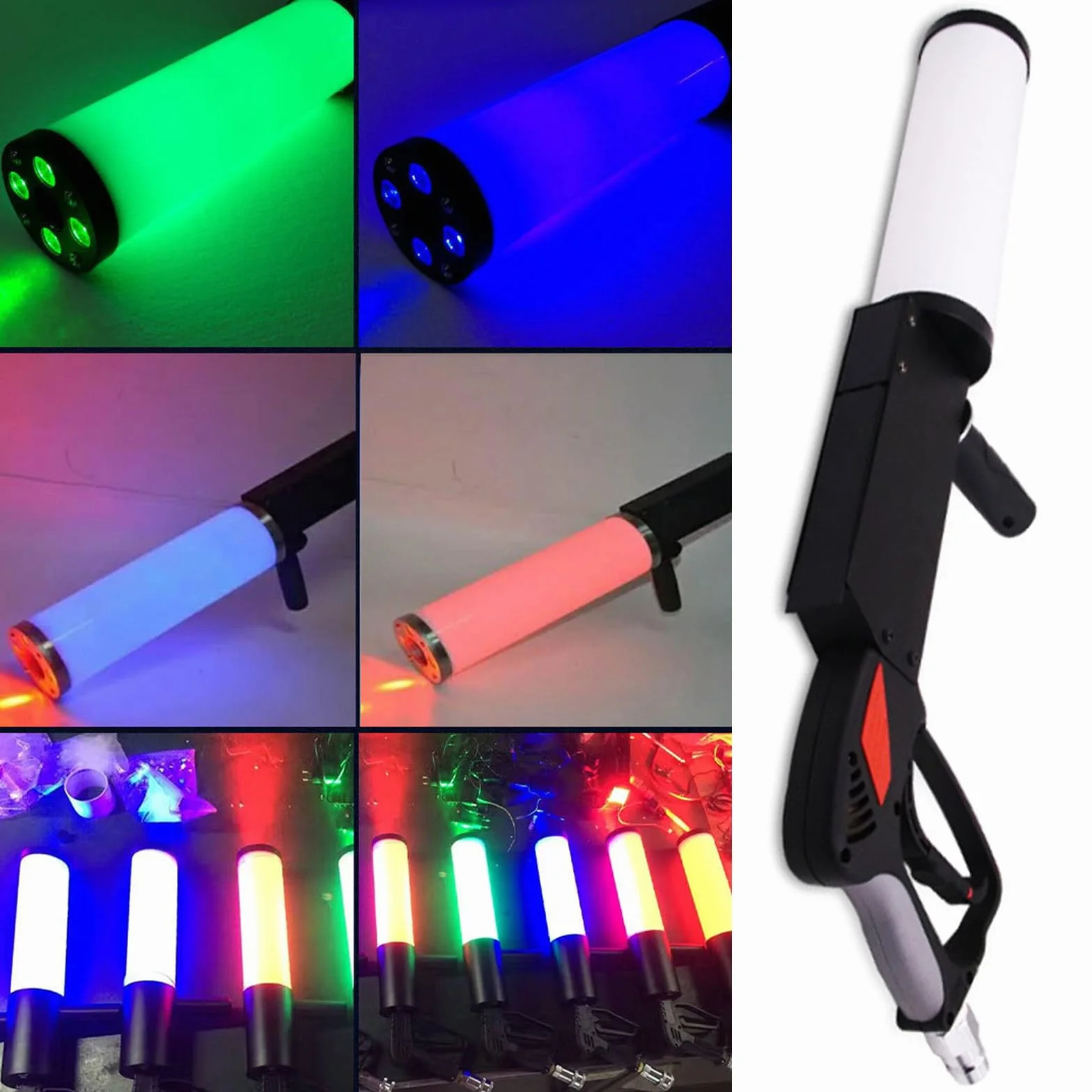 Máquina de chorro de CO2 RGB Máquina de niebla de CO2 CO2 Led Gun Club Bar Efectos de DJ Pistola de humo Pistola de niebla para fiesta Discoteca Columna de gas de dióxido de carbono Pistola 8-10M