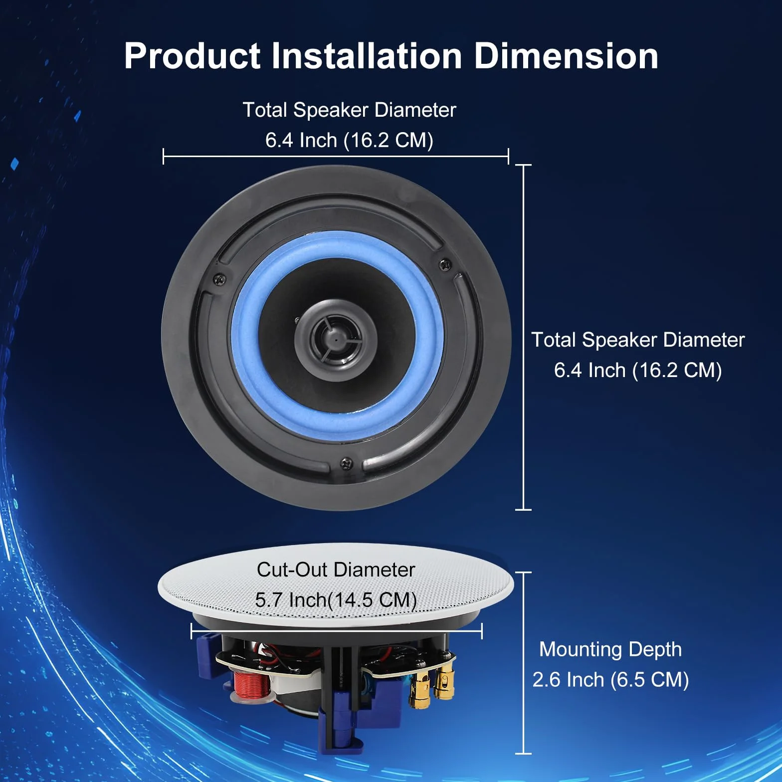 STUDIOFINIX Altavoces de techo Bluetooth 10 cm 320 W 2 vías 4 unidades empotrados