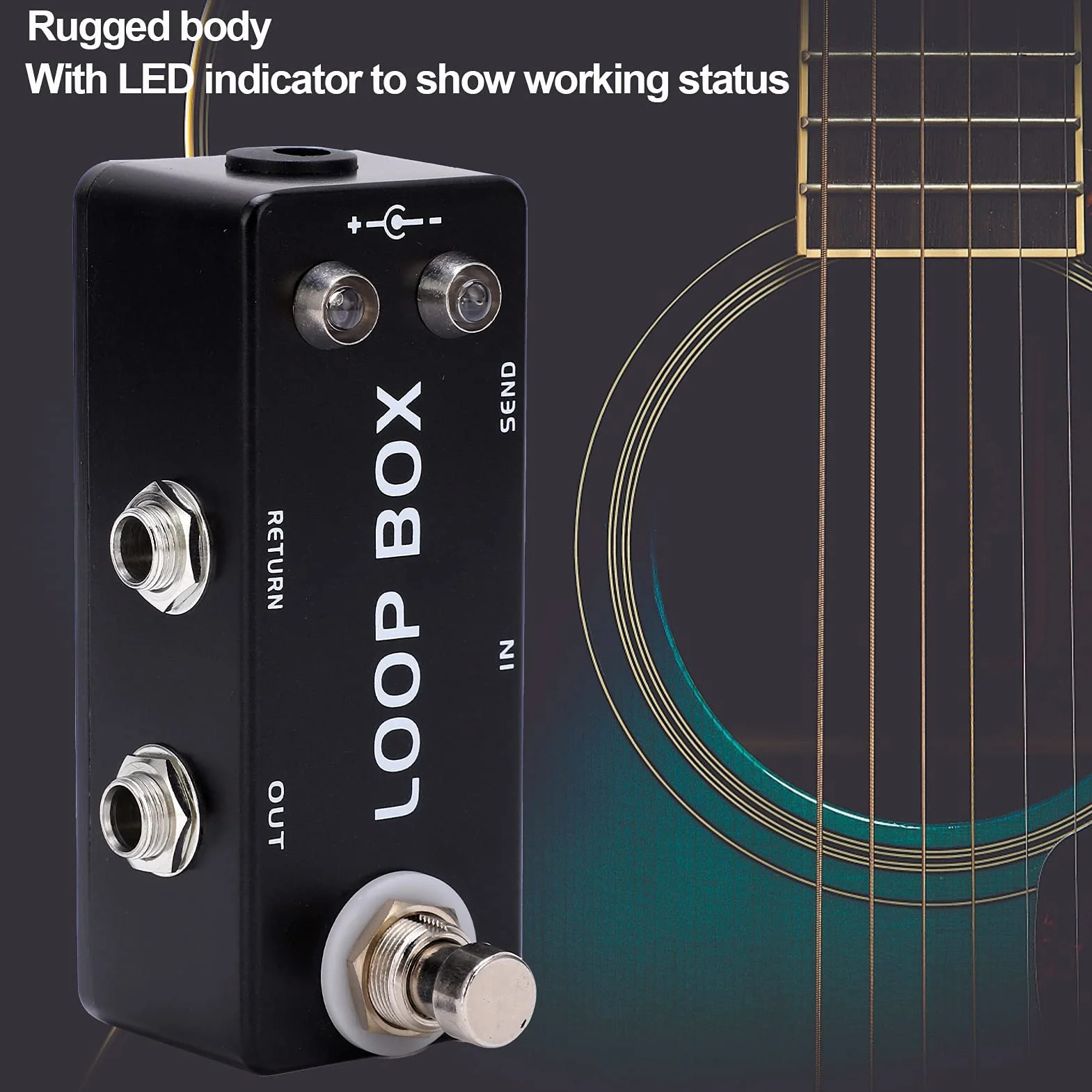 Pedal de Guitarra True Bypass Loop Switcher Pedal de Efectos con Indicador LED para Ajustar para Instrumentos Musicales