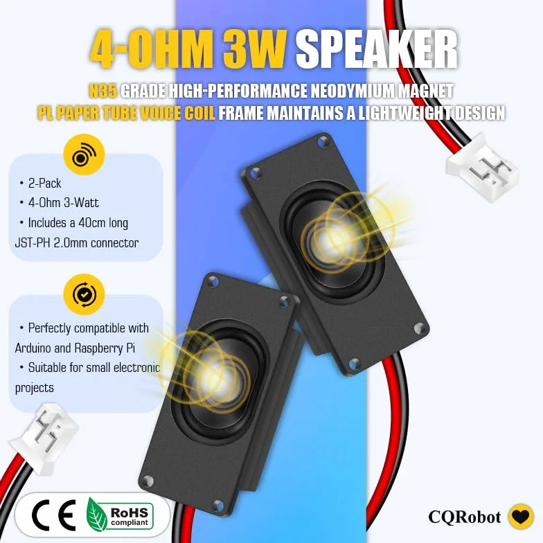 CQRobot Speaker 3 Watt 4 Ohm for Arduino JST-PH2.0 Interface