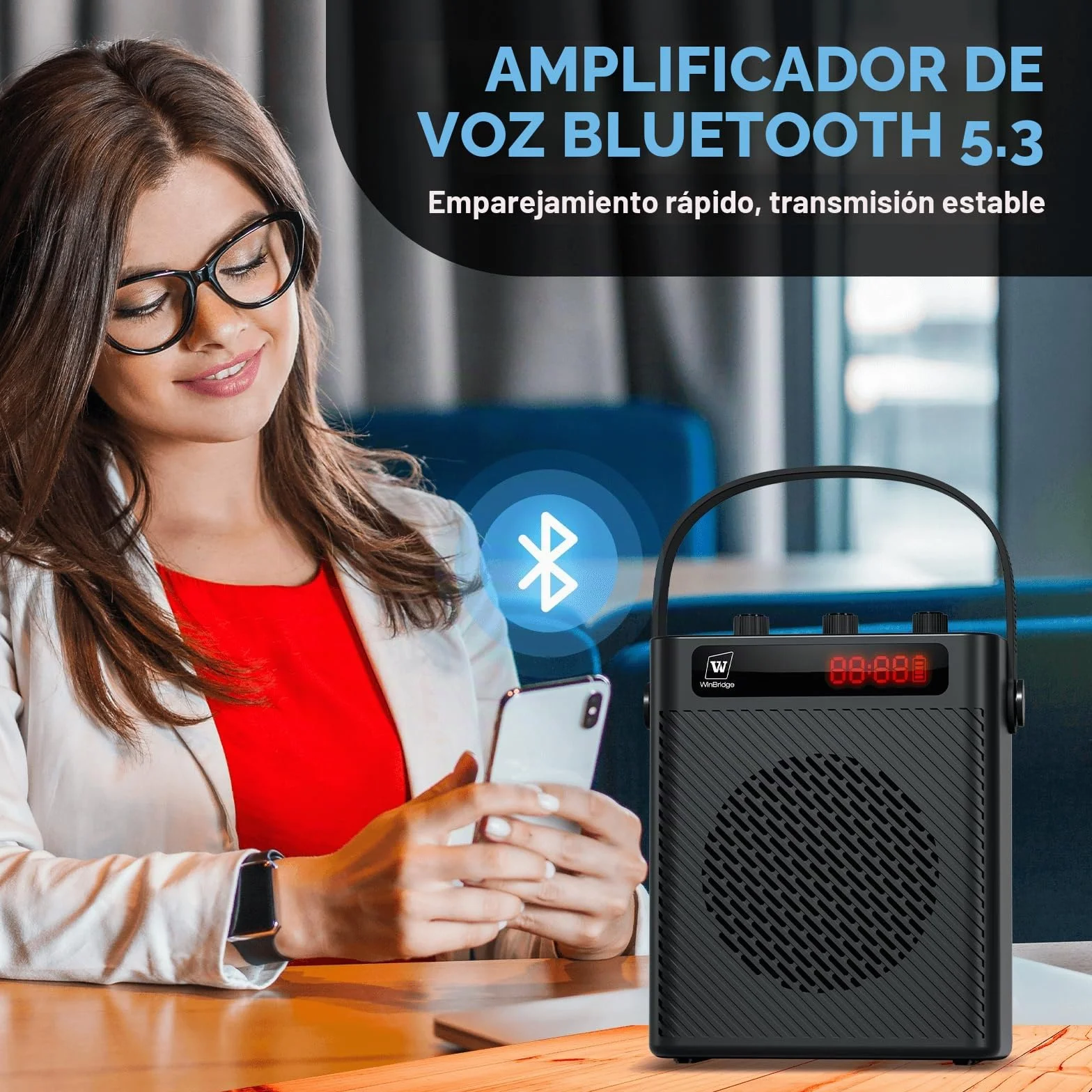 Micrófono inalámbrico amplificador de voz/micrófono de mano, micrófono portátil de 40 W y altavoz, sistema de karaoke inalámbrico, altavoz Bluetooth con micrófonos, sistema PA personal, 4 efectos de