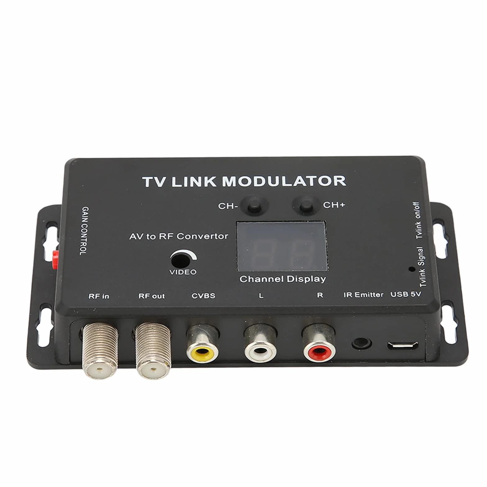 Sxhlseller Caja Convertidora de TV Digital para TV Analógica, Convertidor Doméstico UHF Electrónico Multifuncional, Modulador de Enlace de TV Compatible con Ganancia de Salida Ajustable PAL/NTSC