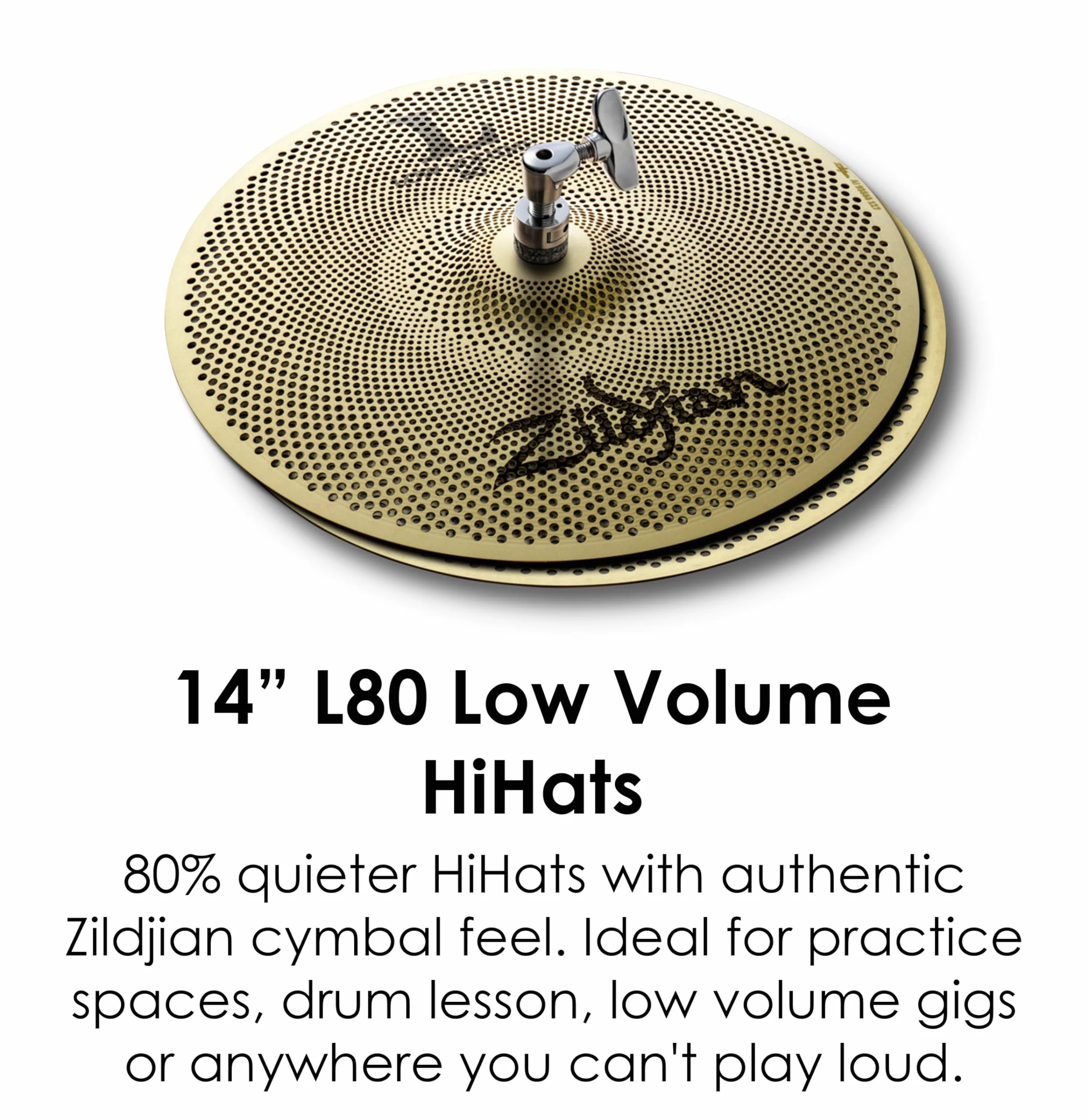 Zildjian LV468 L80 - Series Low Volume 3 Cymbal Box Set, 14" Hi-Hats, 16" Crash, 18" Crash/Ride