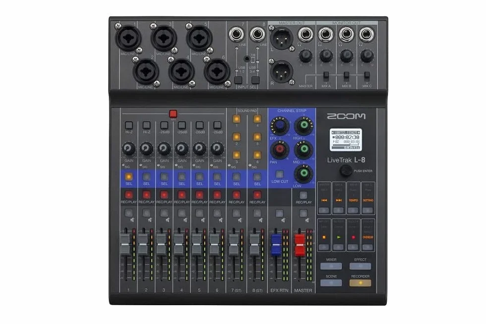 Zoom - L-8 - Mixer digital 8 canales, grabador e interface de audio USB