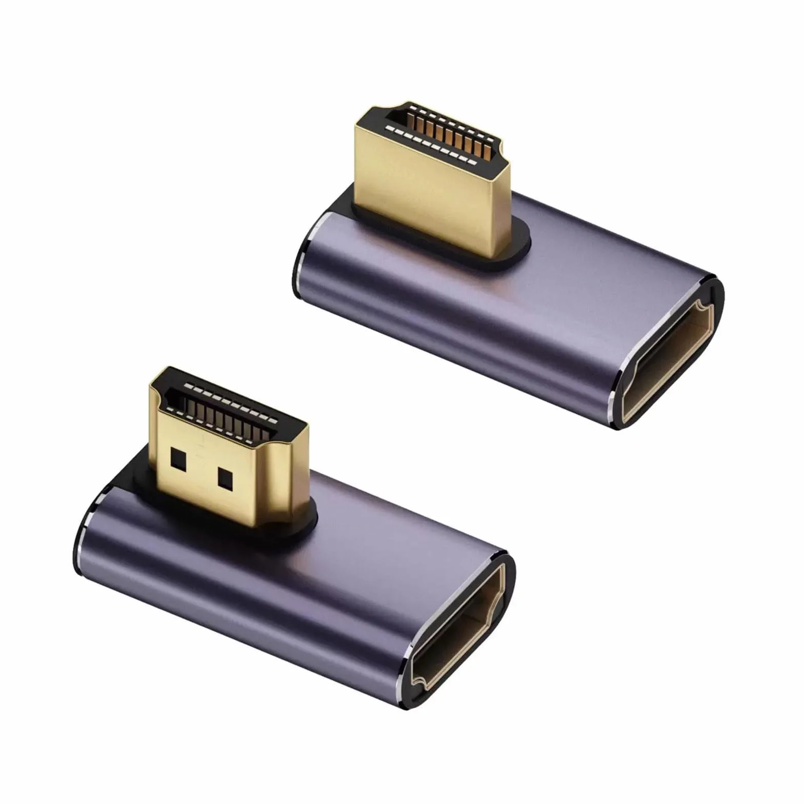 2 PCS 8K Cable HDMI Macho a HDMI 2.1 Hembra, Adaptador Convertidor HDMI Vertical 90 Grados Ángulo Convertidor Macho y Femenino Compatible con 8K 60Hz 4K 120Hz para Laptop HDTV