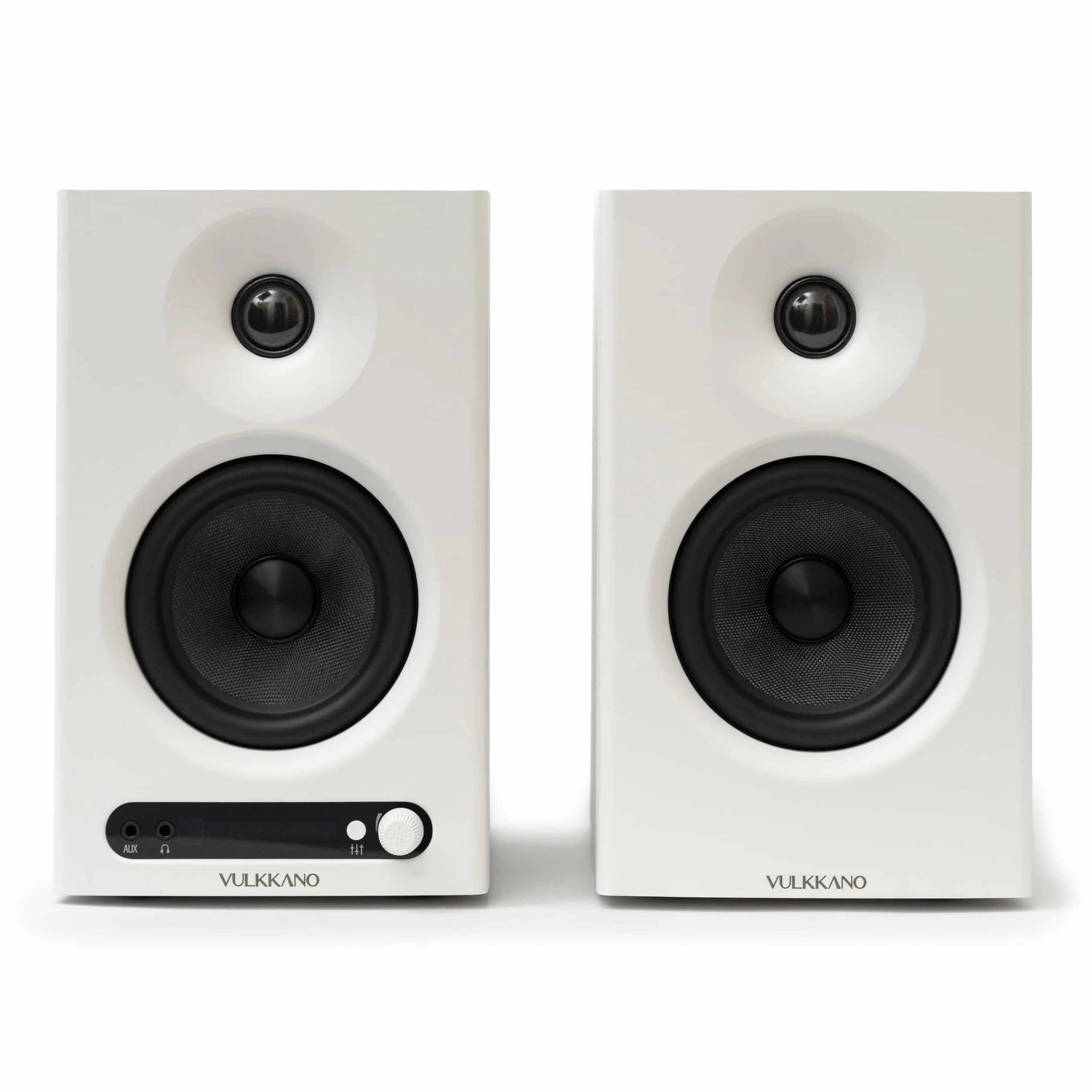 VULKKANO PRO4 Monitores de Estudio con Woofer de 4”, Bluetooth, Entrada Balanceada TRS, RCA, Salida para Cascos, AUX, Optica, ajustes de EQ, Altavoces Monitor para PC