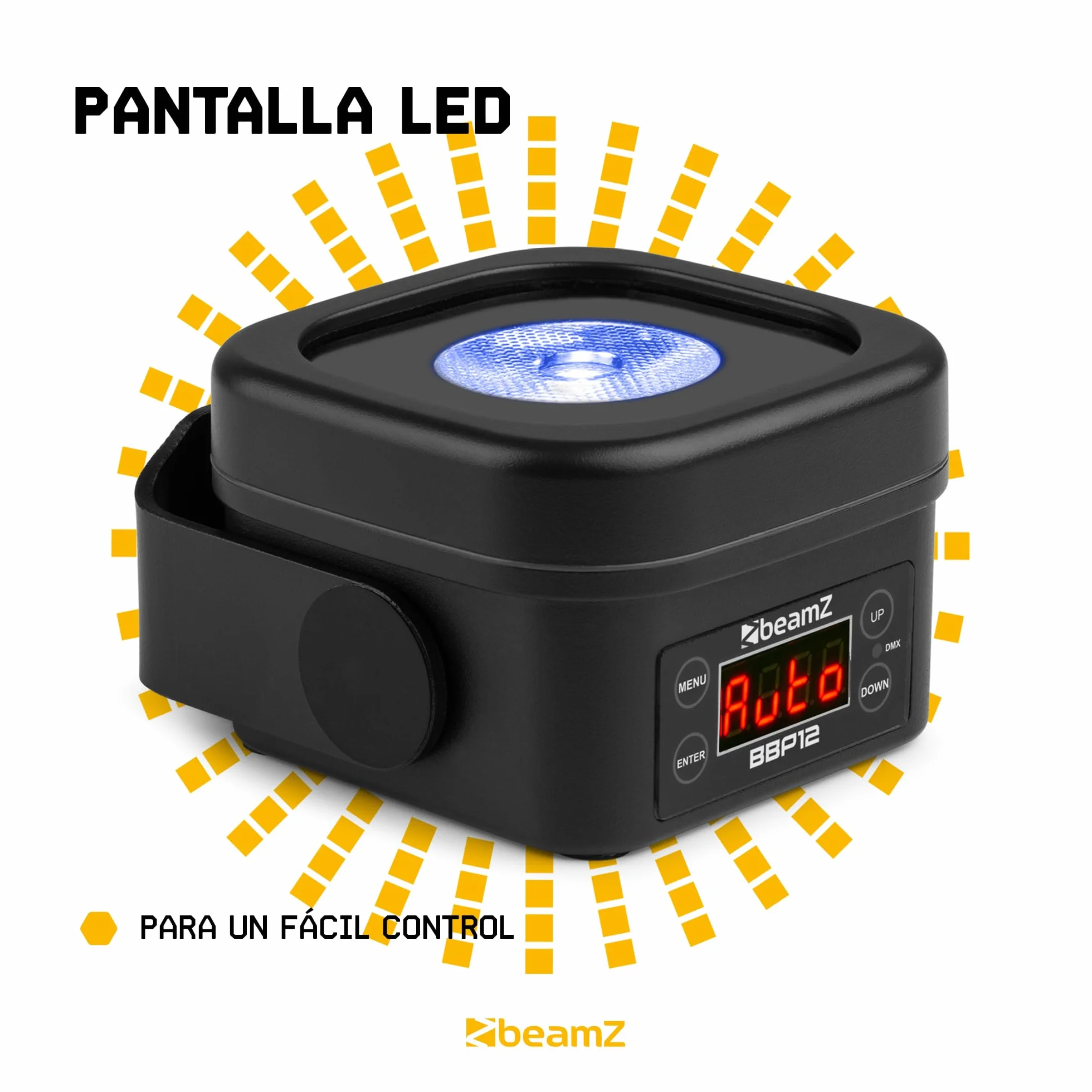 BeamZ BBP12 – Uplights LED RGB 12W portátiles con batería, IP65, focos de exterior para fiestas, bodas y eventos, focos LED interior y exterior, control DMX y mando a distancia (8 unidades)