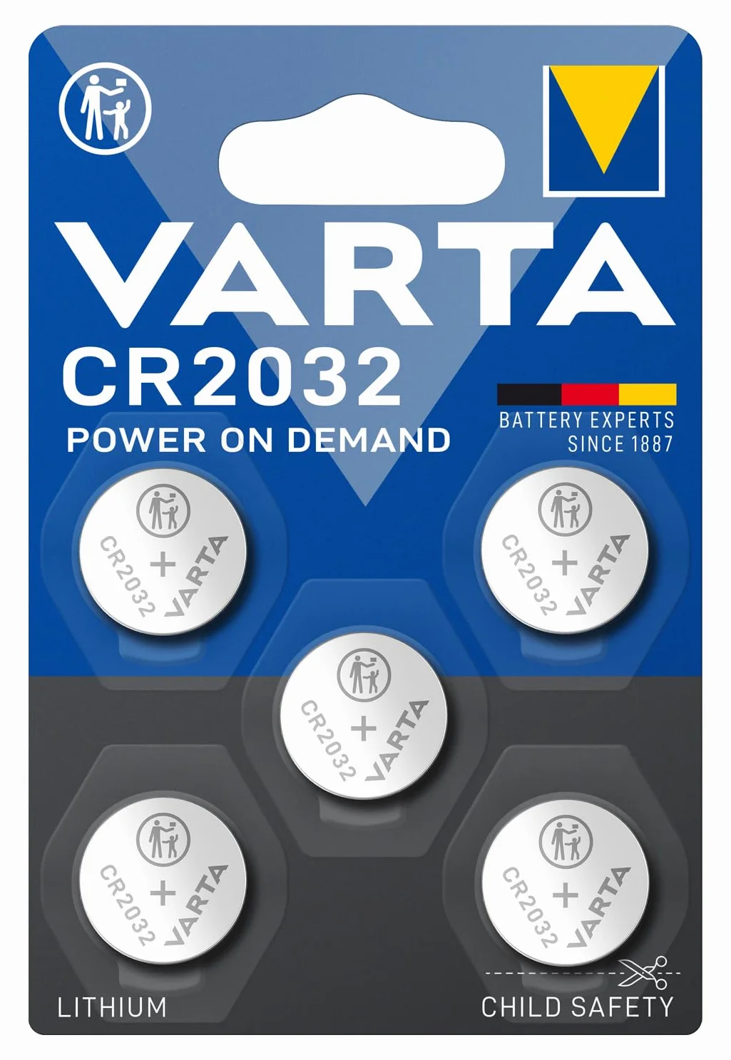VARTA Pilas de Botón CR2032 Litio 3V Paquete de 5