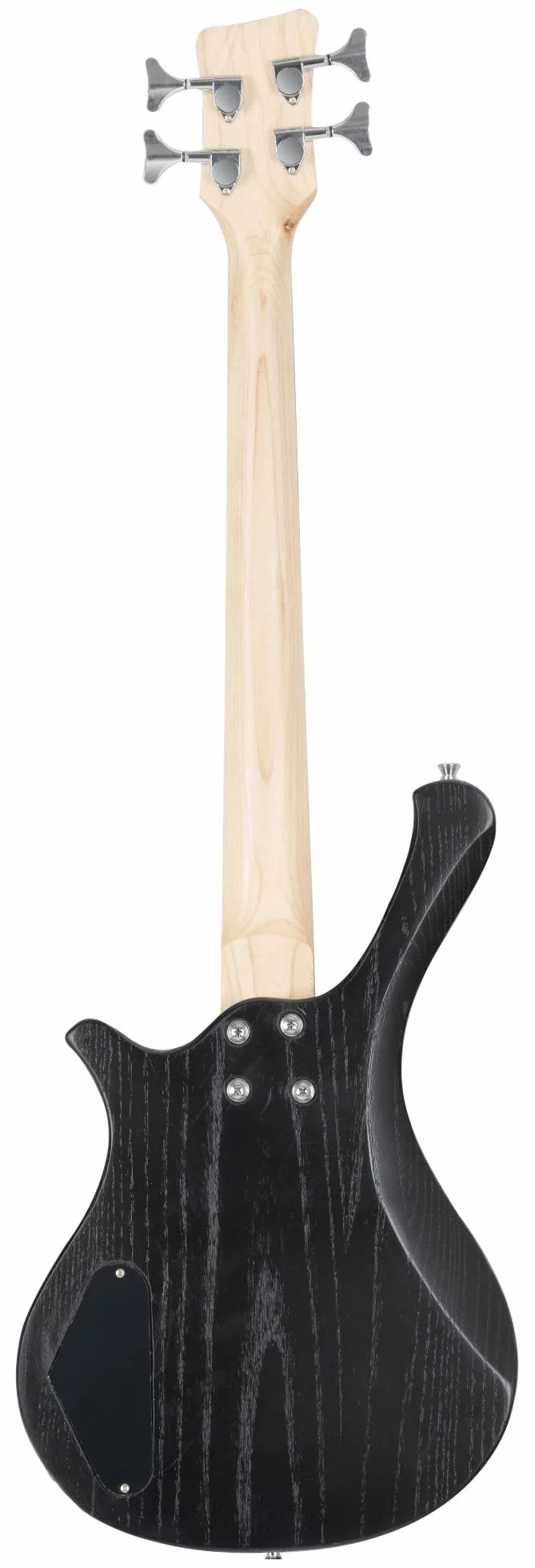 Rocktile TB-4 MBK Traveler Bajo Eléctrico - Bajo eléctrico de 4 cuerdas en formato de viaje - Cuerpo: Aliso, Mástil: Arce - Diapasón: Technical Ebony - 2 pastillas single coil - Negro mate