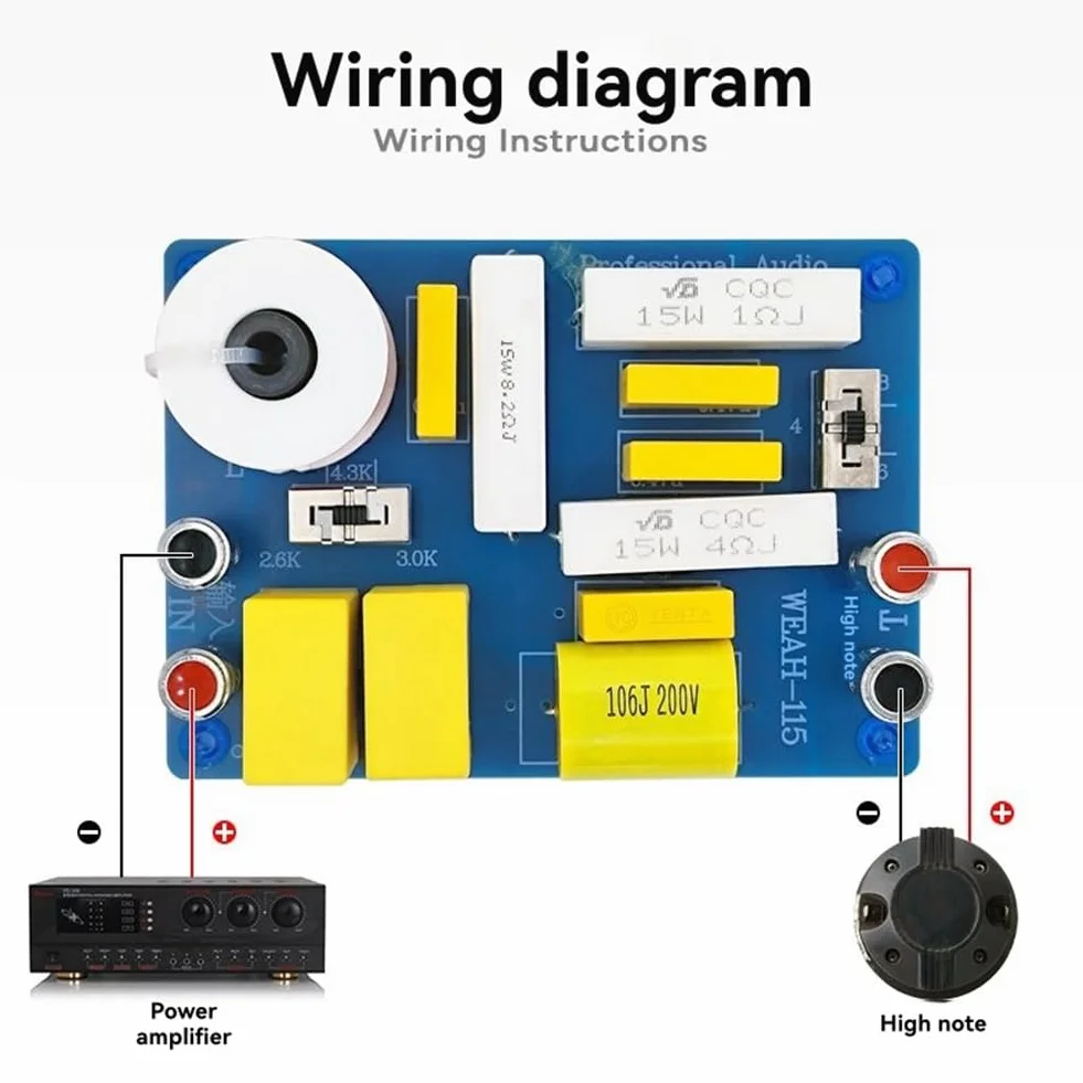 Divisor de Frecuencia para Altavoces Hi-Fi, Filtro de Cruce de Audio Tweeter Puro