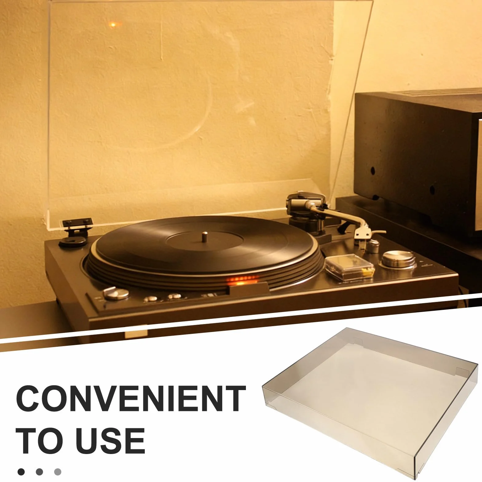 Funda Protectora acrílica Transparente para Tocadiscos, protección para el Plato Giratorio de Equipos de Audio, Tapa Transparente para Tocadiscos estéreo domésticos de 16 x 13 x 2,4