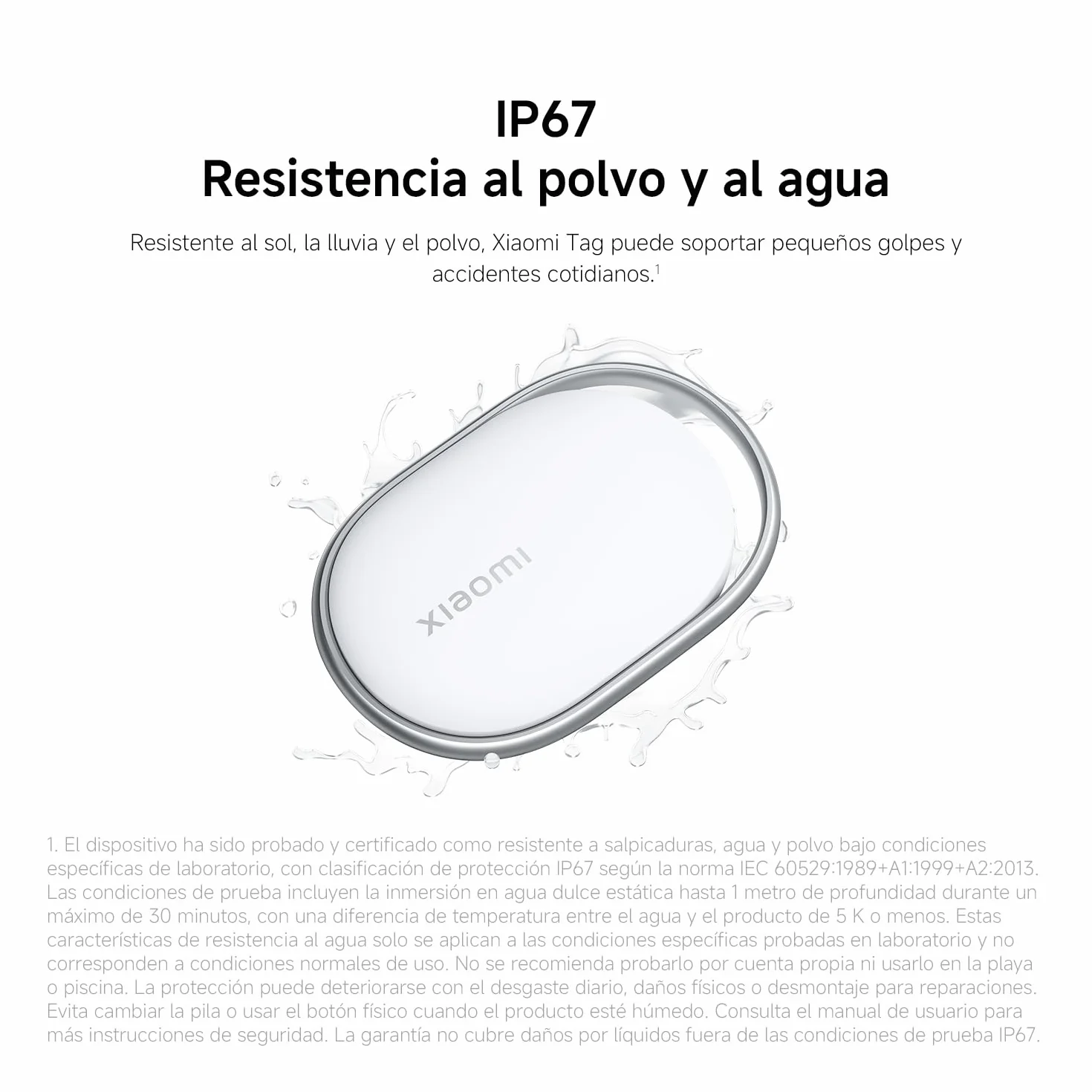 Xiaomi Smart Tag, Compatible con Apple Find My y Google Android Find Hub, localizador, buscador para Equipaje/Bolsos/Carteras/Mascotas, IP67, batería con más de 1 año de autonomía, Pack de 1