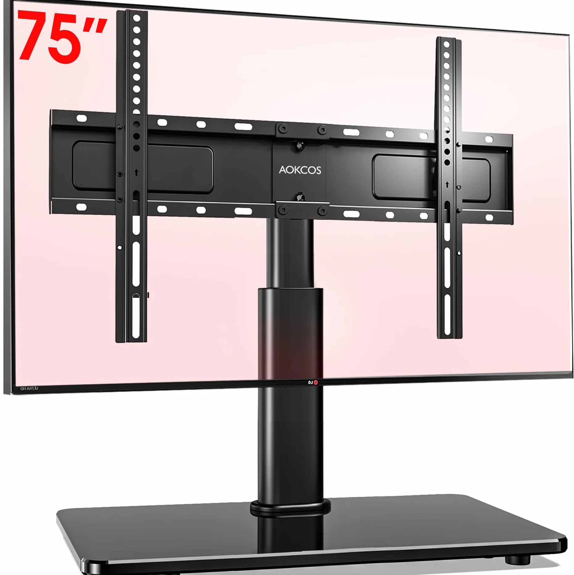 AOKCOS Soporte de TV para TV de 32-75 Pulgadas, Inclinable Giratorio Altura Ajustable, Máx VESA 600x400 mm 45KG