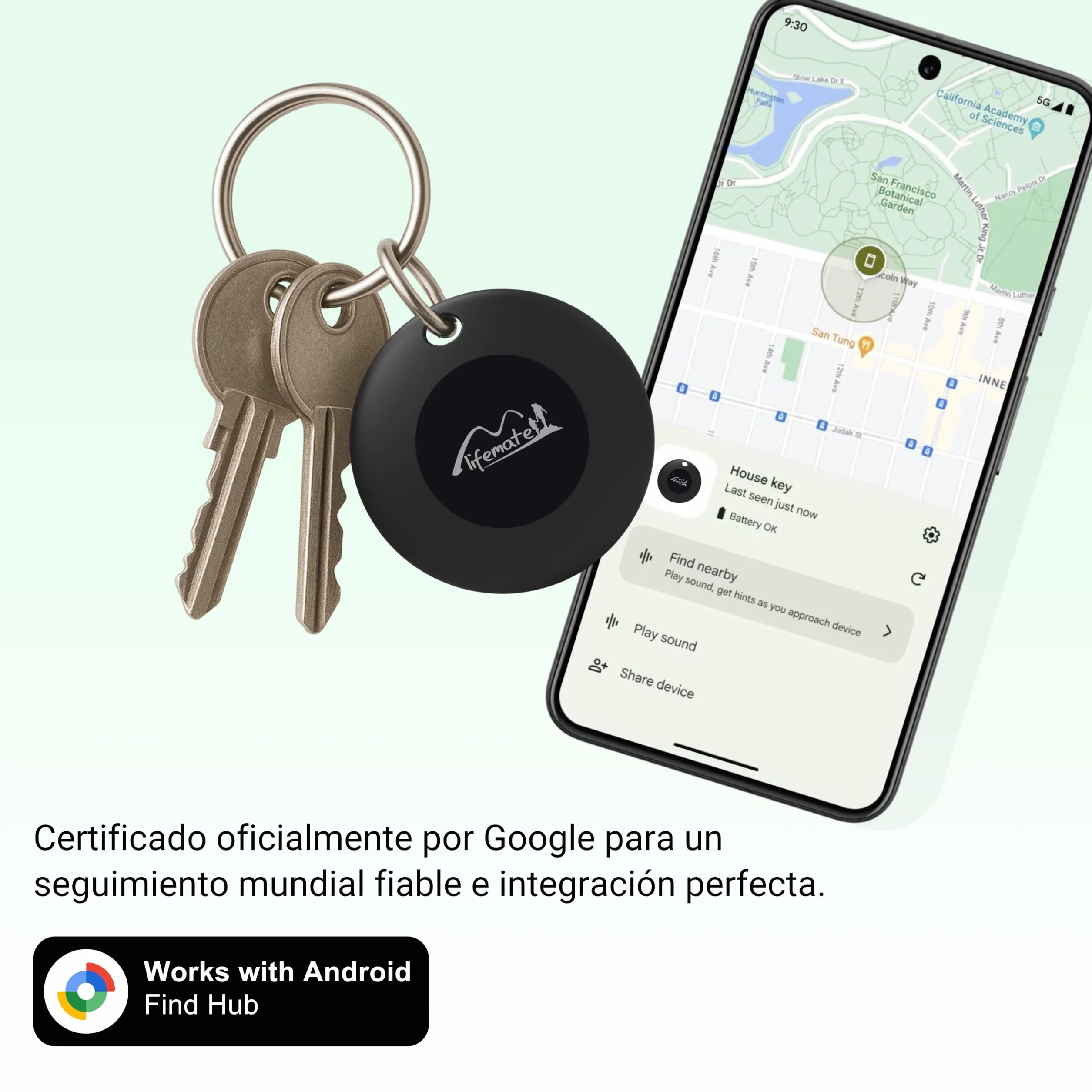 Lifemate Life Tag para Android 4-Pack, Air Tag Android Compatible con Localizador de Google, Rastreador Bluetooth Impermeable IP67 con Batería Larga Duración y Diseño Compacto