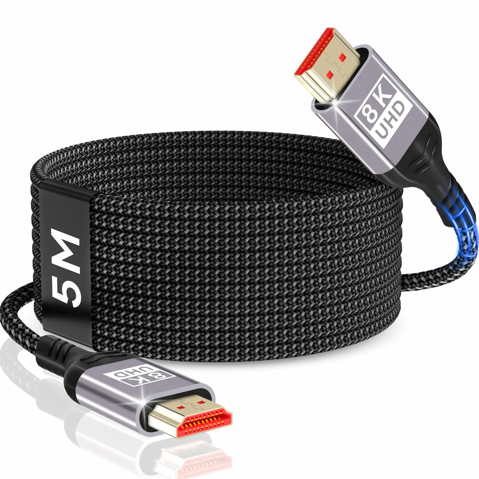 8K HDMI 2.1 Cable 5m 48Gbps 8K@60Hz 4K@144Hz eARC HDR10 HDCP 2.2 Dolby Atmos