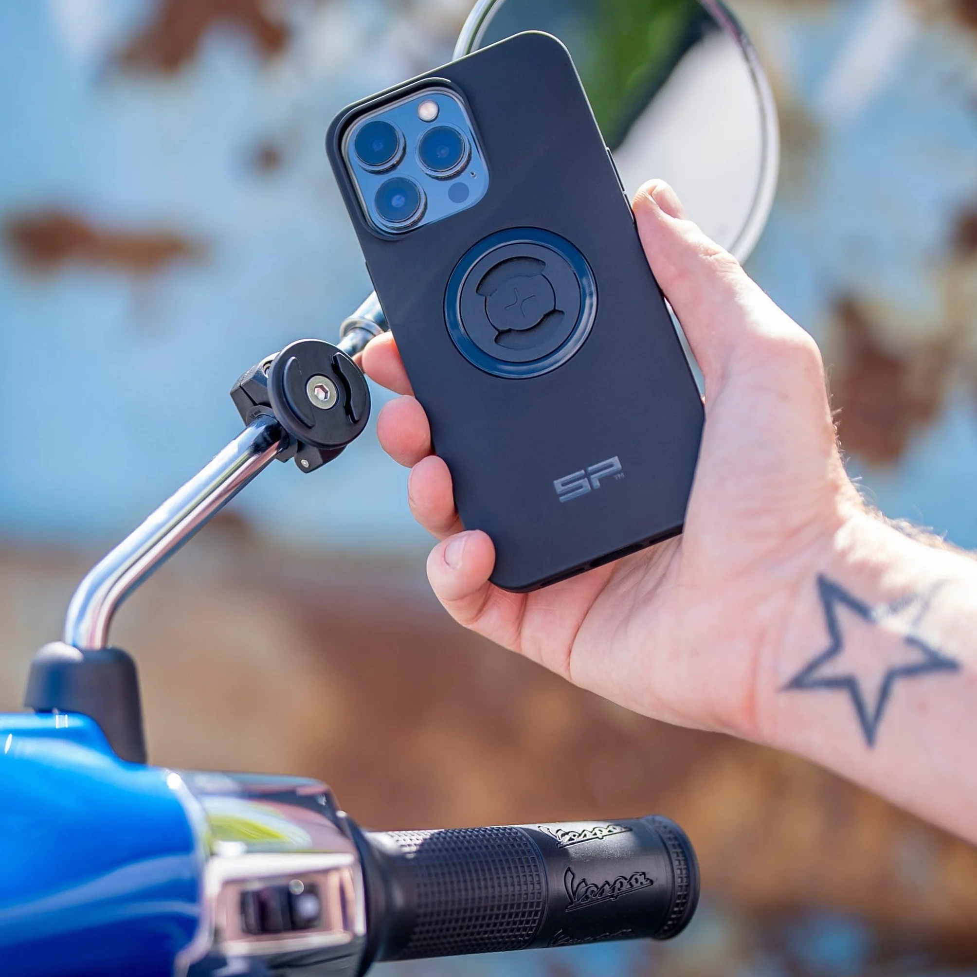 SP Connect Mirror Mount | Soporte Móvil Moto para Espejo Retrovisor con Sistema Twist to Lock | SPC+