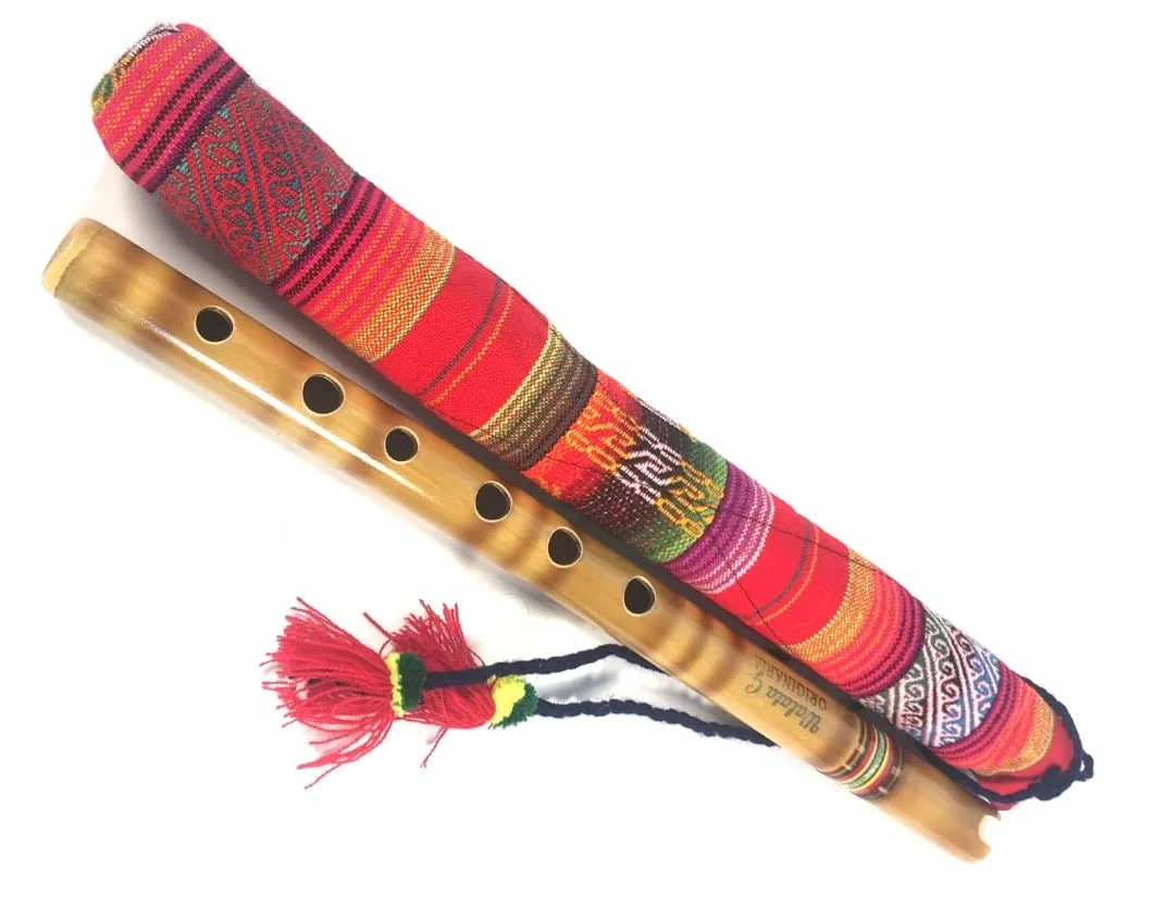 Fairtrade Bolivian 38cm Juego de flauta Quena | con estuche | con tabla de dedos